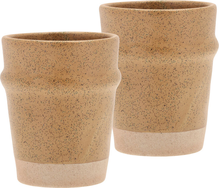 Krus Evig 0,35 liter 2 stk. Amber Porselen