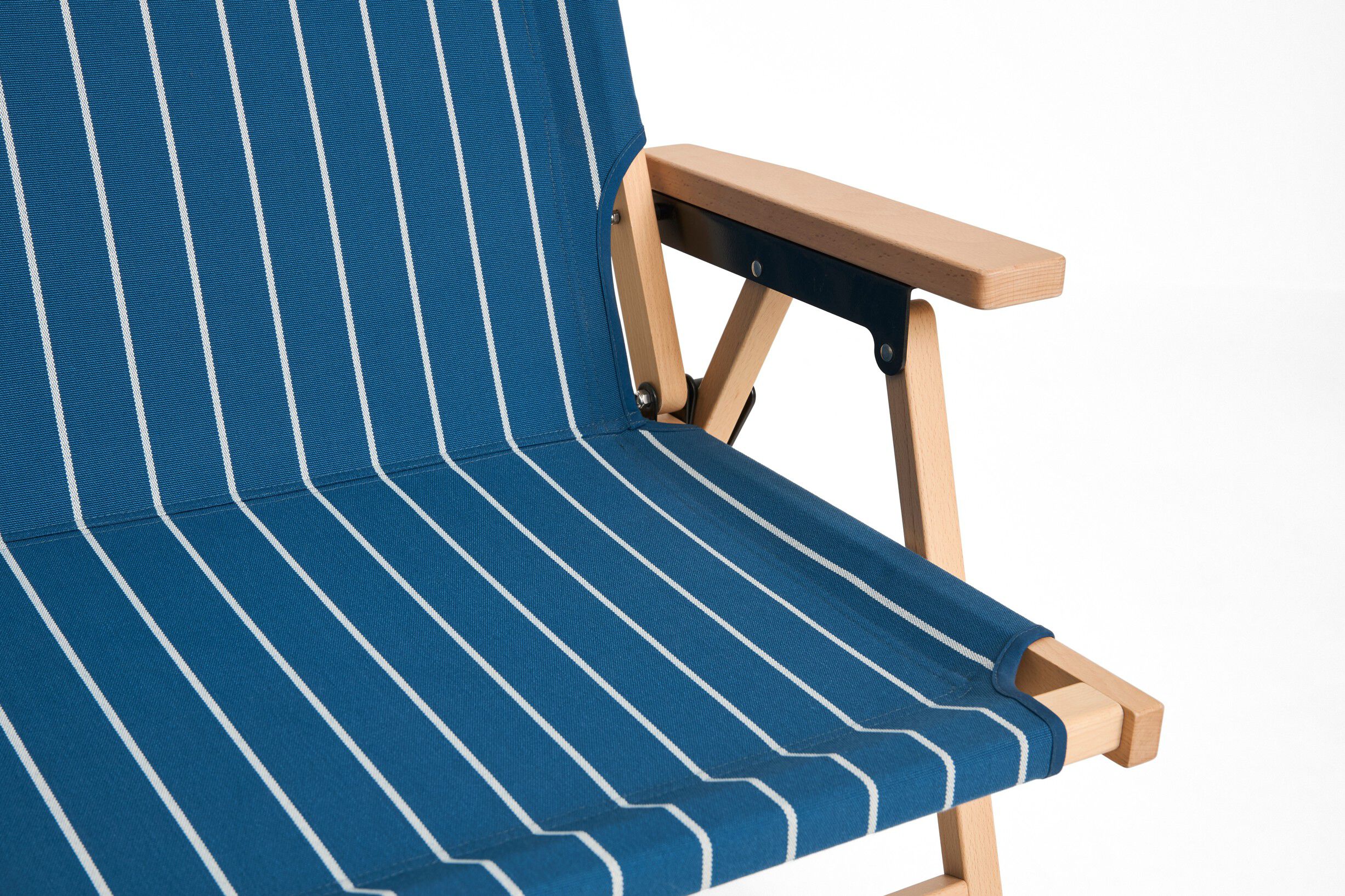 Outdoor Market Folding Sofa - Blue with beige stripe -