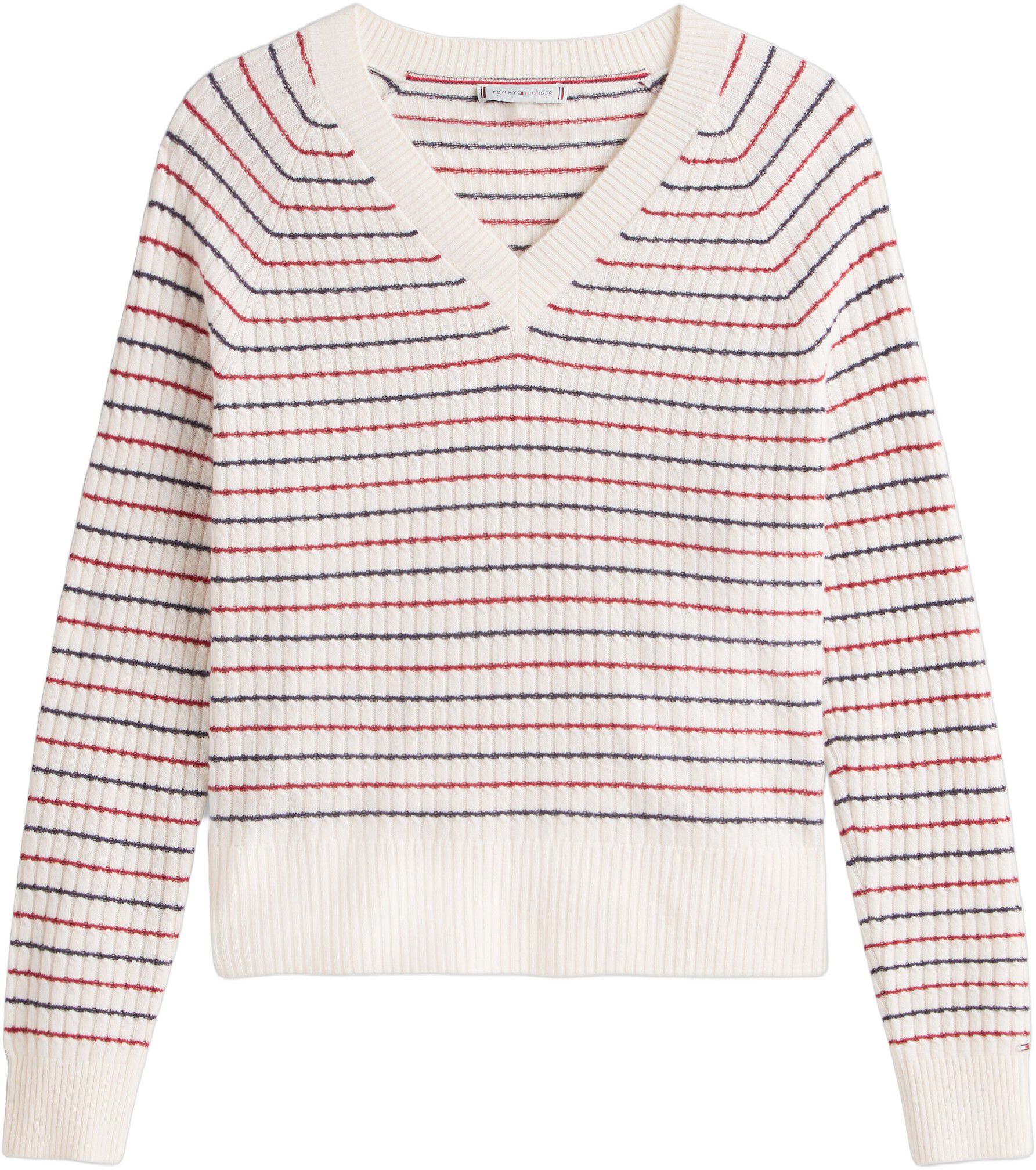 WOOL CASH CABLE V-NK LS SWT