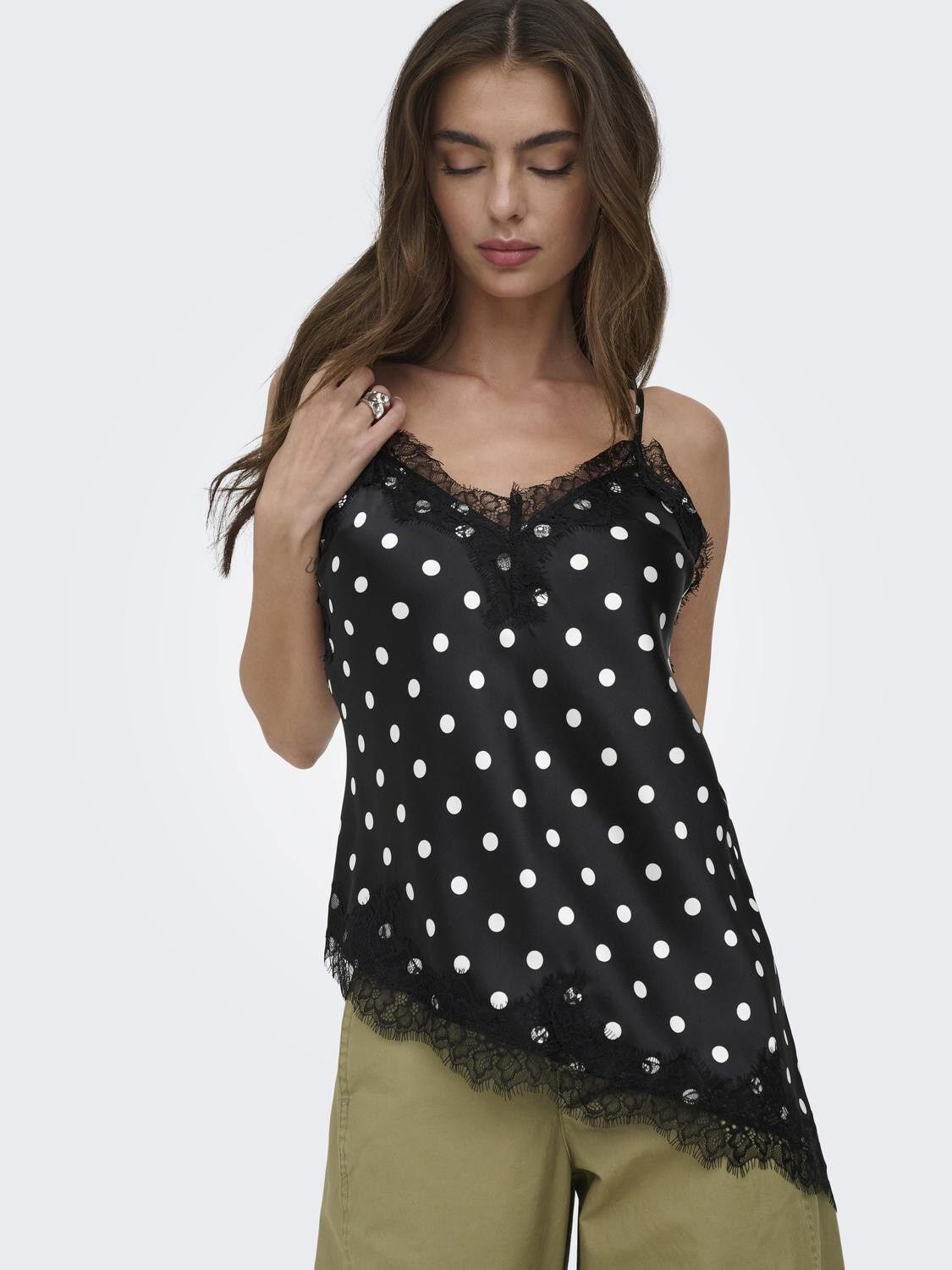 Onlbella Strap Satin Lace Top Wvn Ex