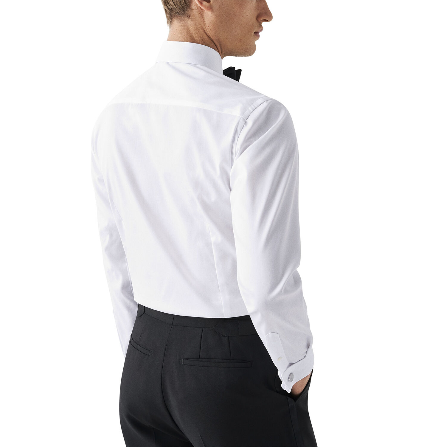 Slim Fit White Signature Twill Tuxedo Shirt