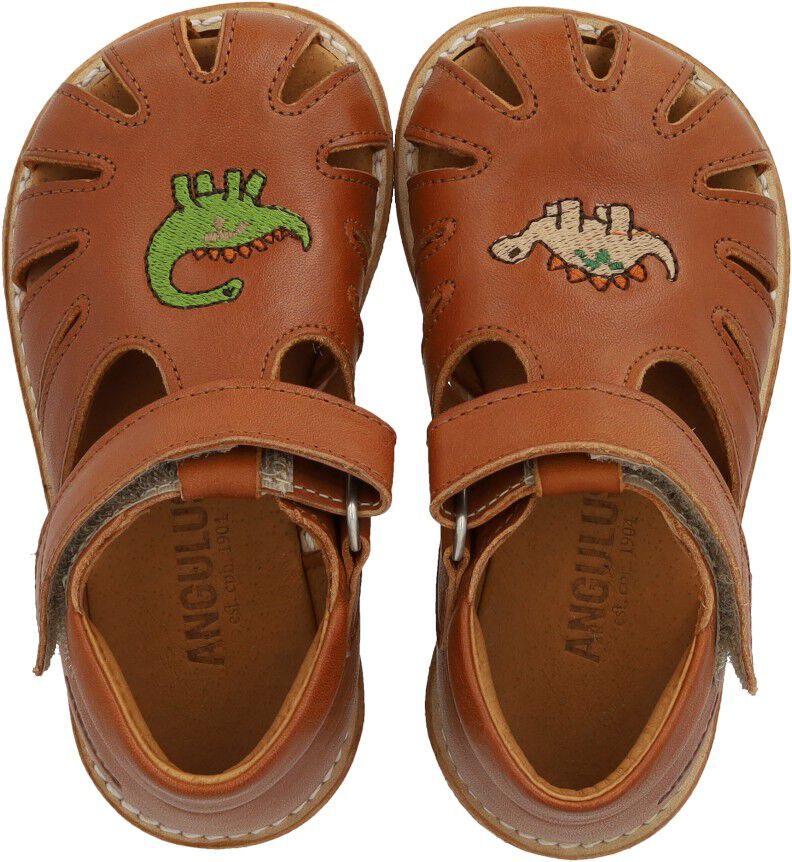 Sandal med dinobroderi og lukket t&aring;