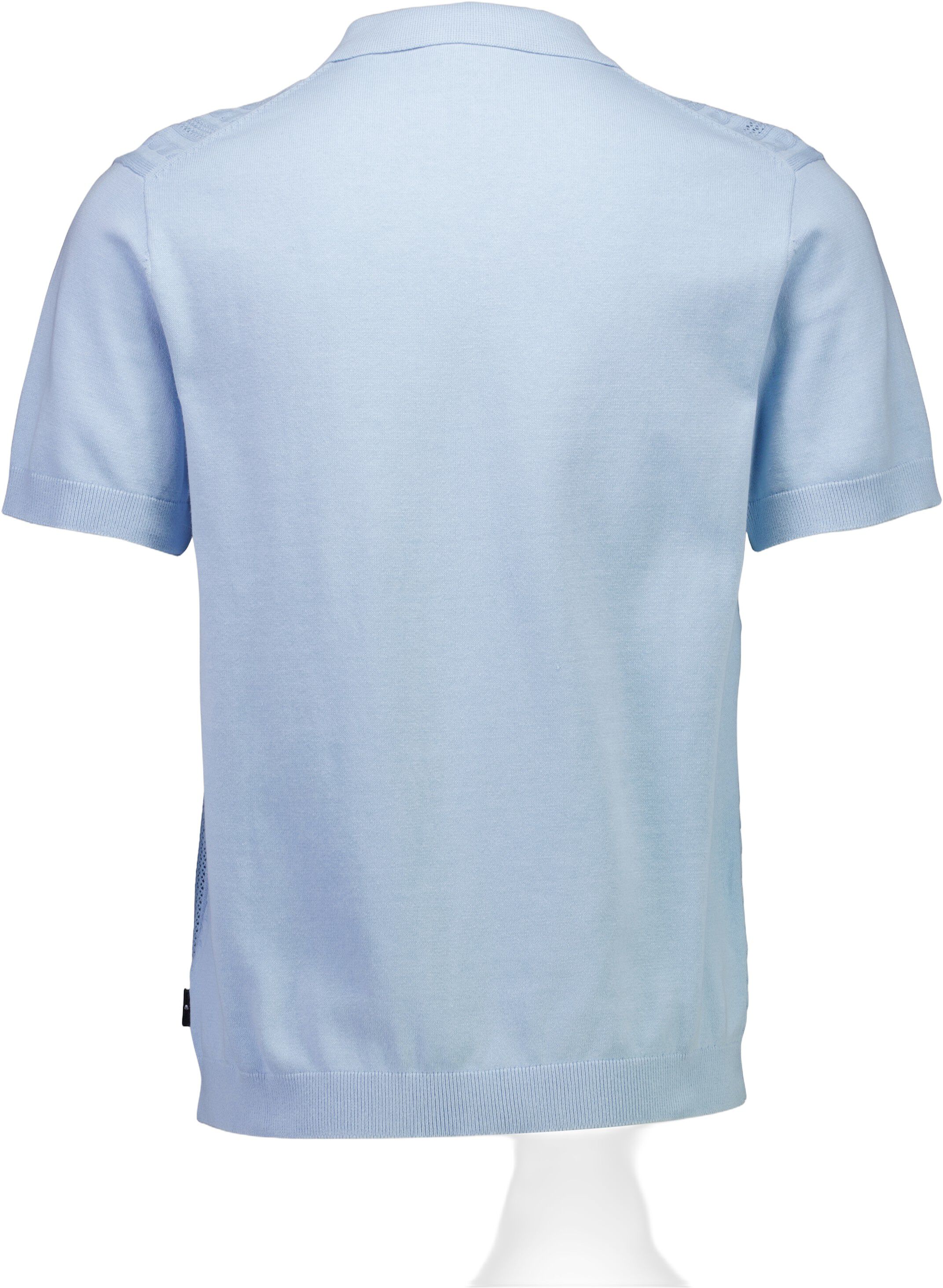 Knitted S/S cable v-neck polo