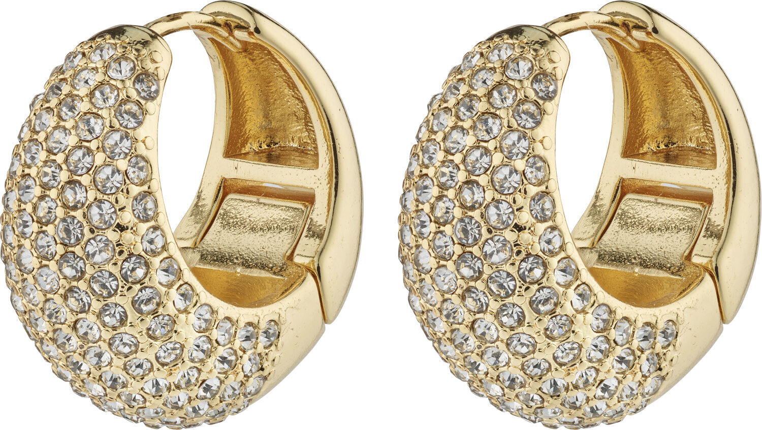 NAOMI recycled crystal hoops gold-plated