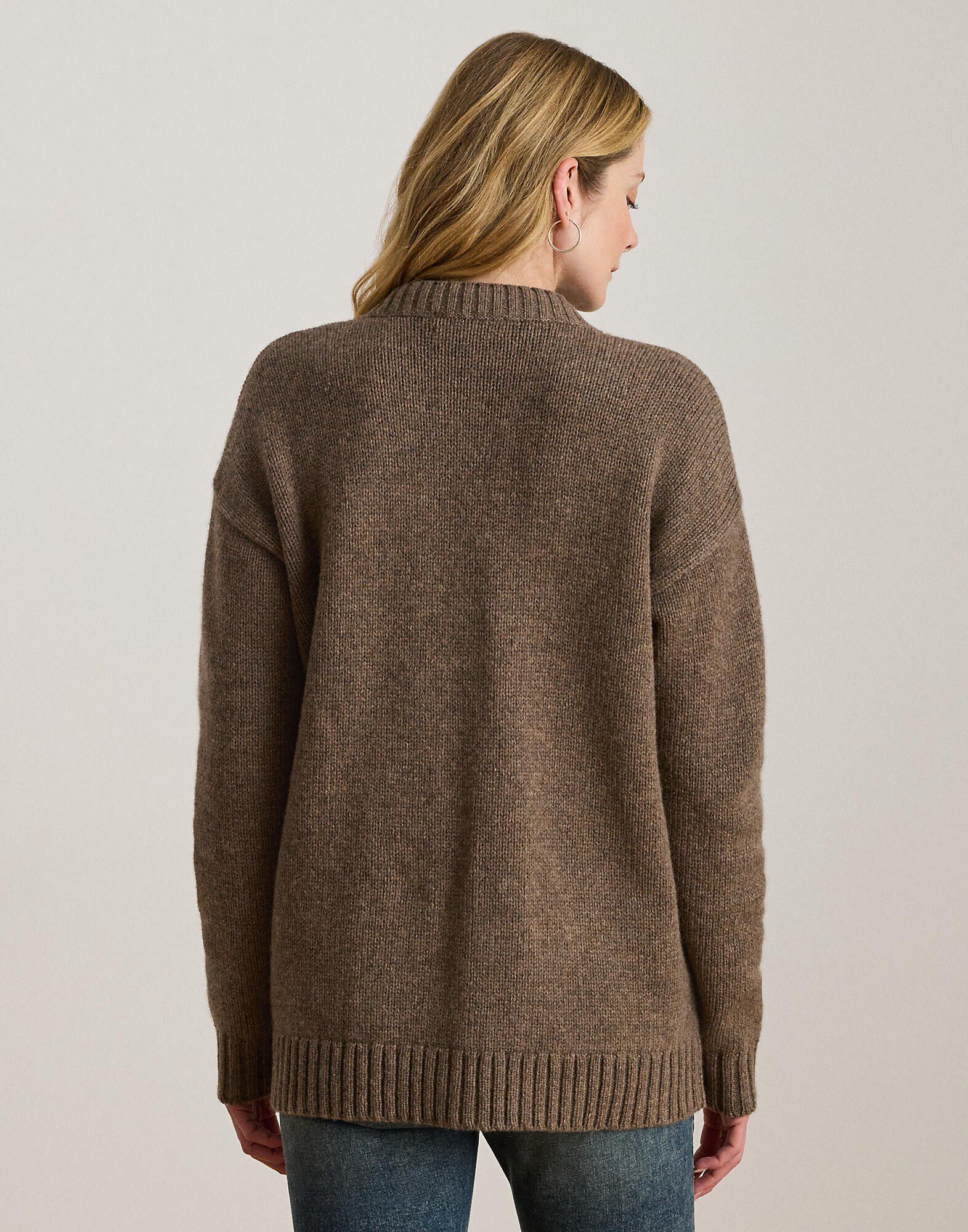 Wool-Blend V-Neck Cardigan