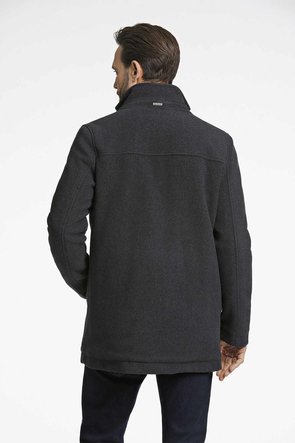 Relaxed-fit wool car coat