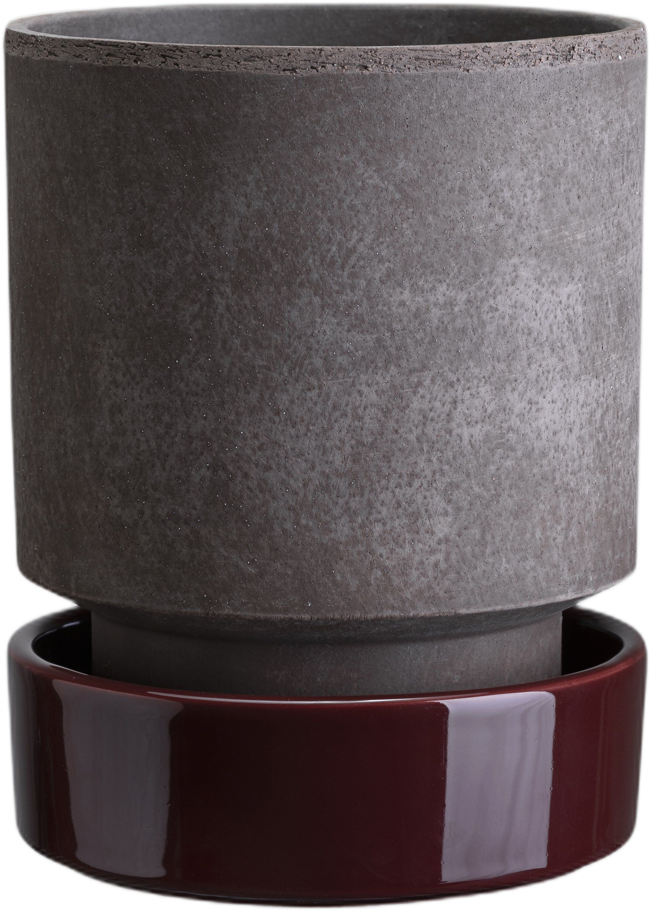 Hoff RAW Grey/GLAZED Deep Burgundy, &Oslash; 18 cm, Set