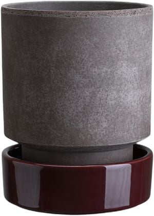 Hoff RAW Grey/GLAZED Deep Burgundy, &Oslash; 18 cm, Set