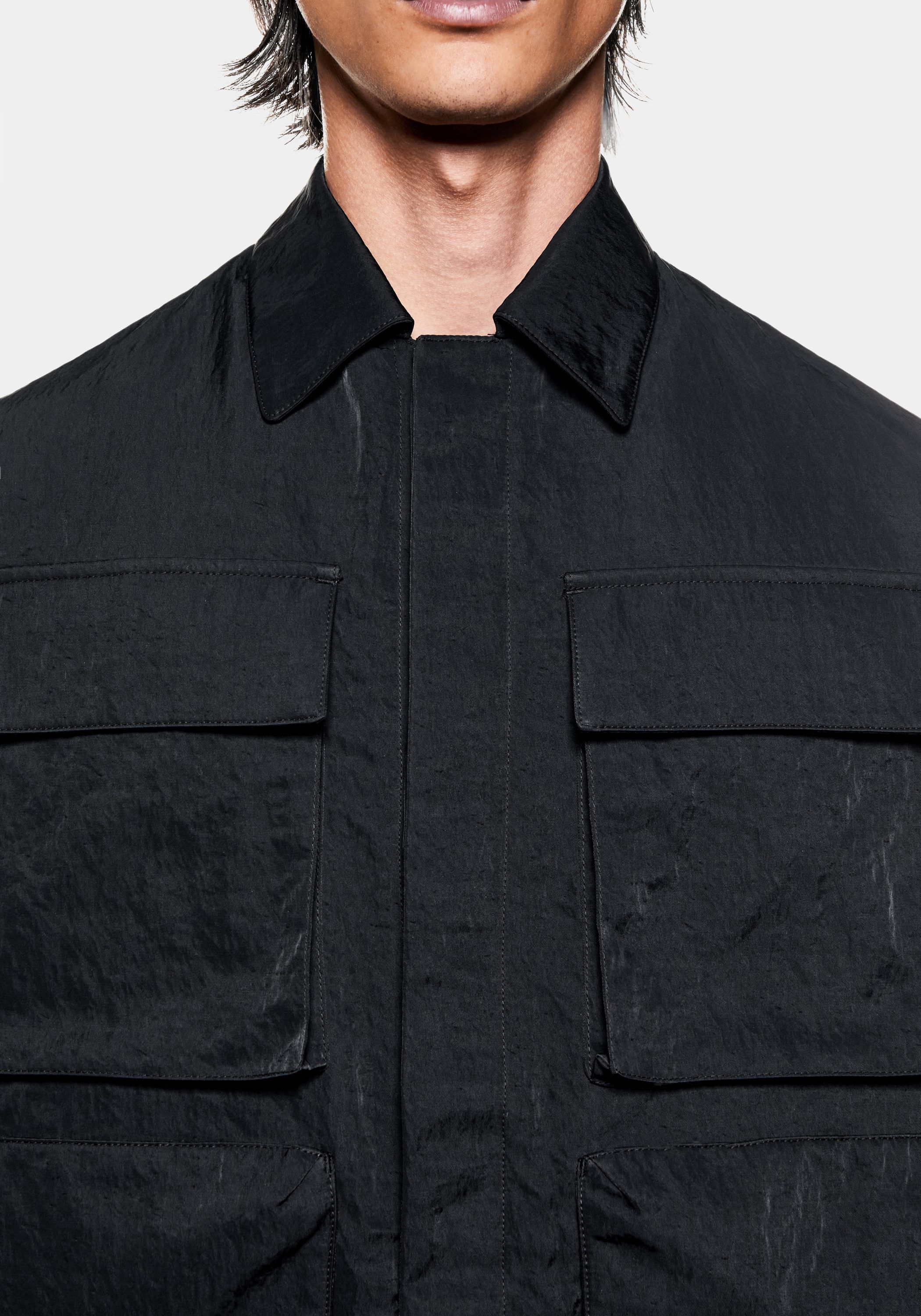 SILKY NYLON BOX OVERSHIRT