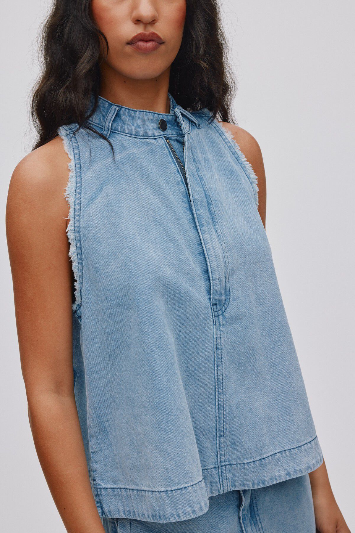 Light denim halter top - Faya
