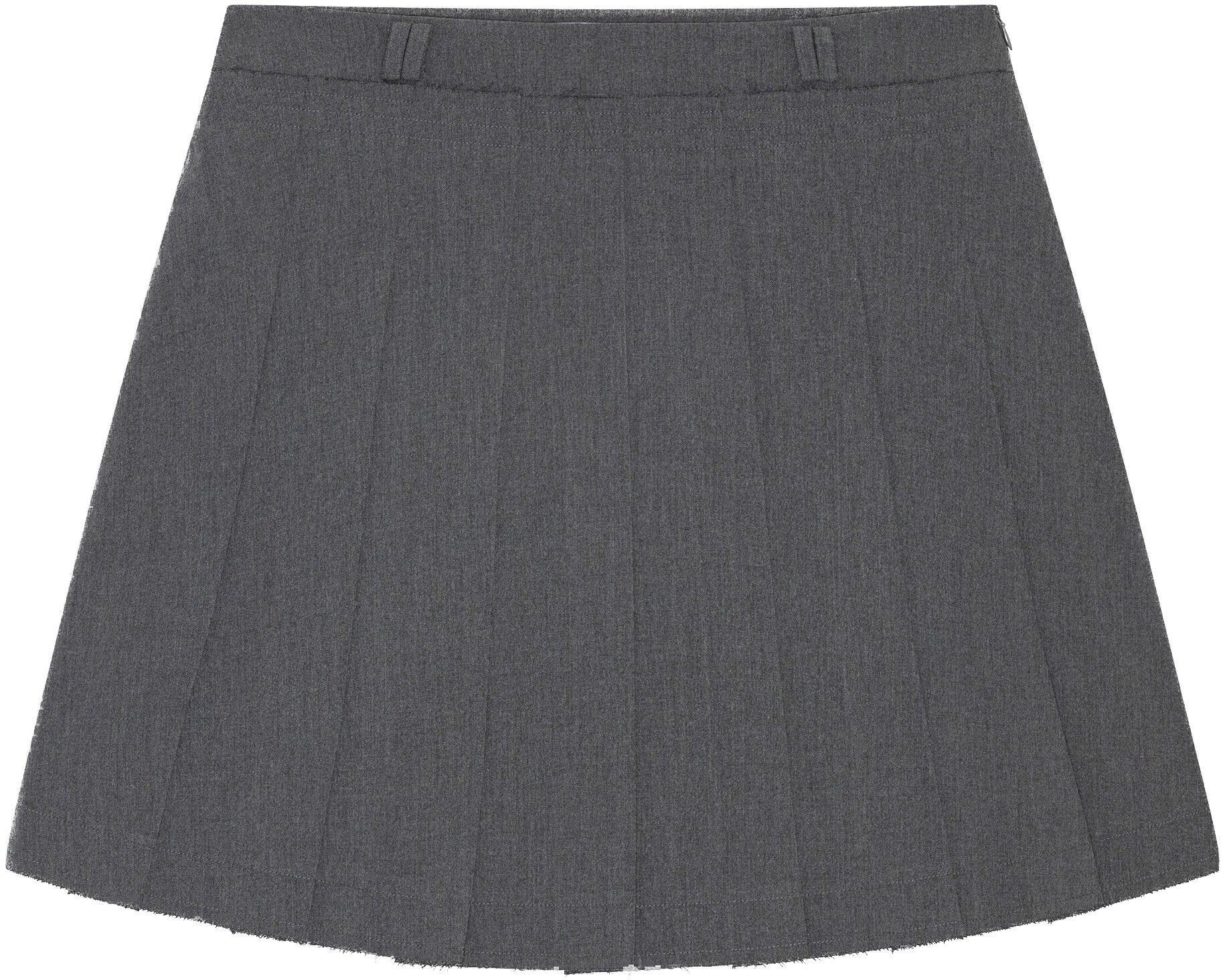Raw Hem Pleaded Skirt