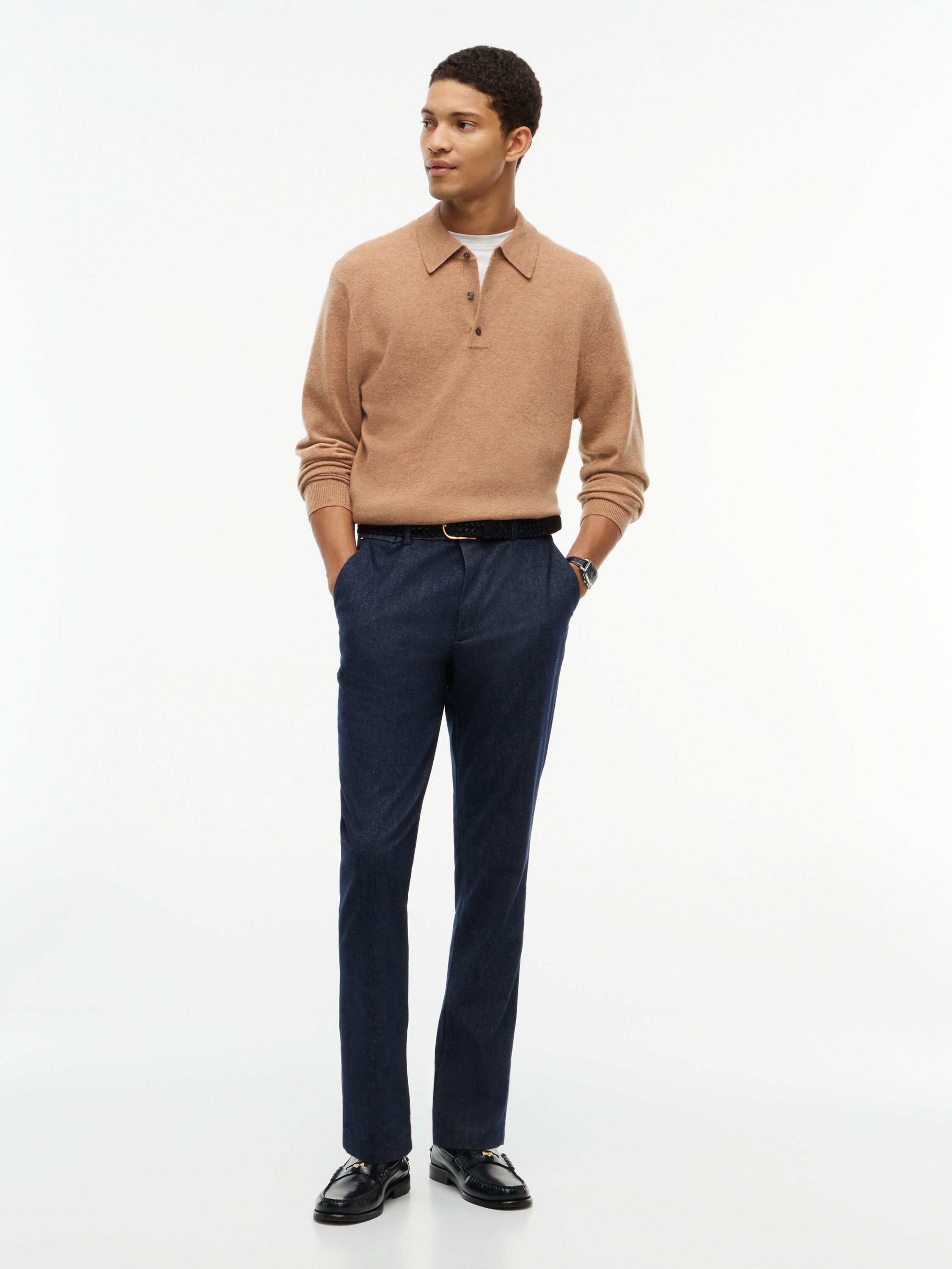 NY CASHMERE BLEND SWEATER POLO