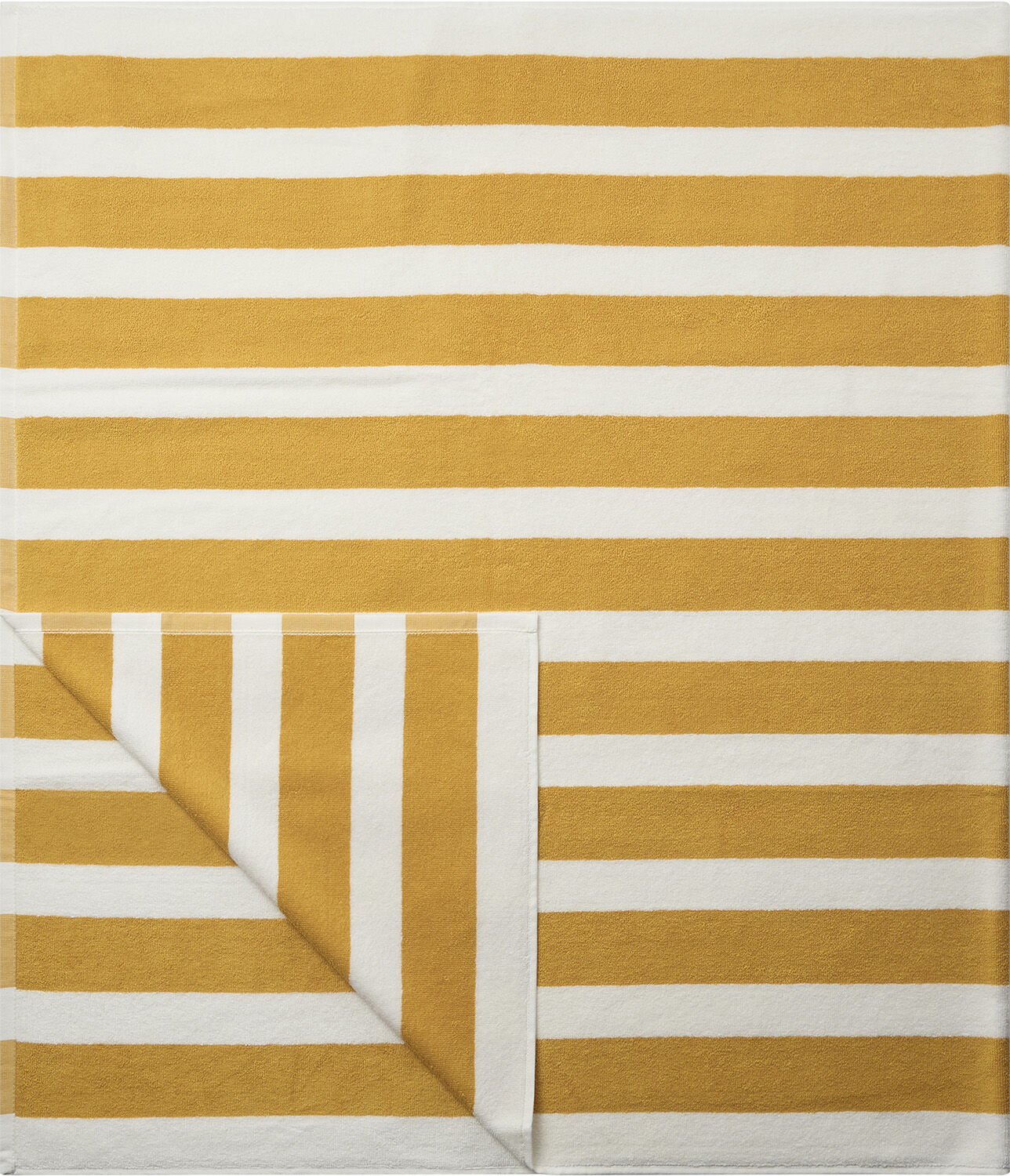 Beach towel 100x180 old gold/starwhite stripe GOTS