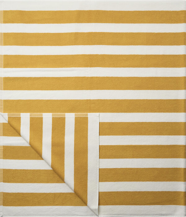 Beach towel 100x180 old gold/starwhite stripe GOTS