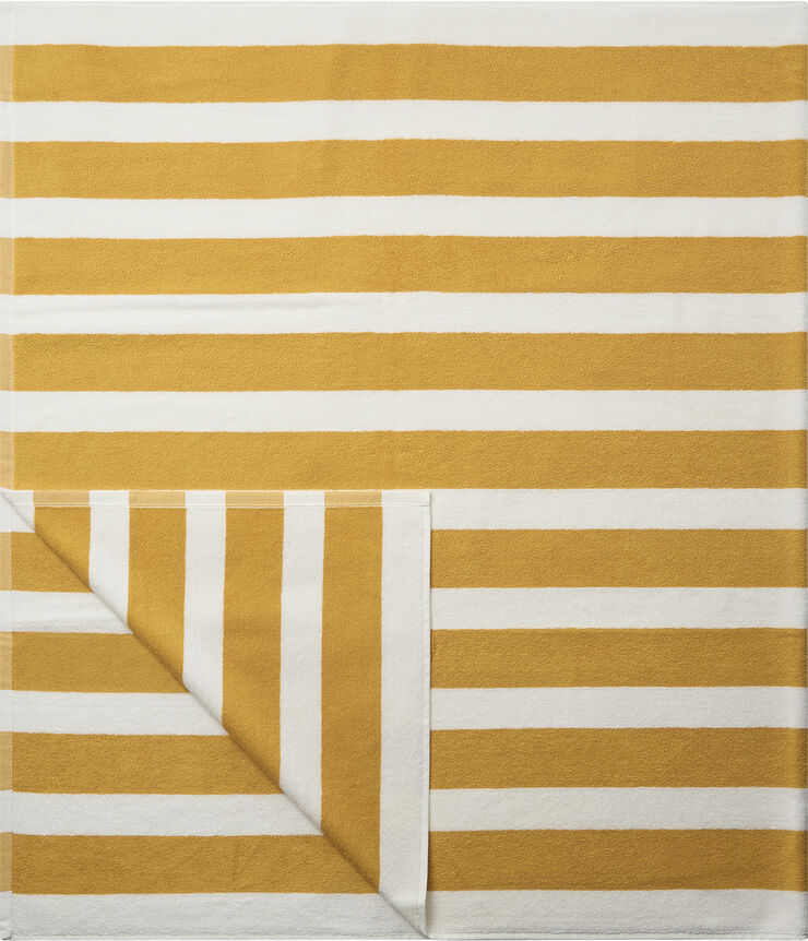 Beach towel 100x180 old gold/starwhite stripe GOTS