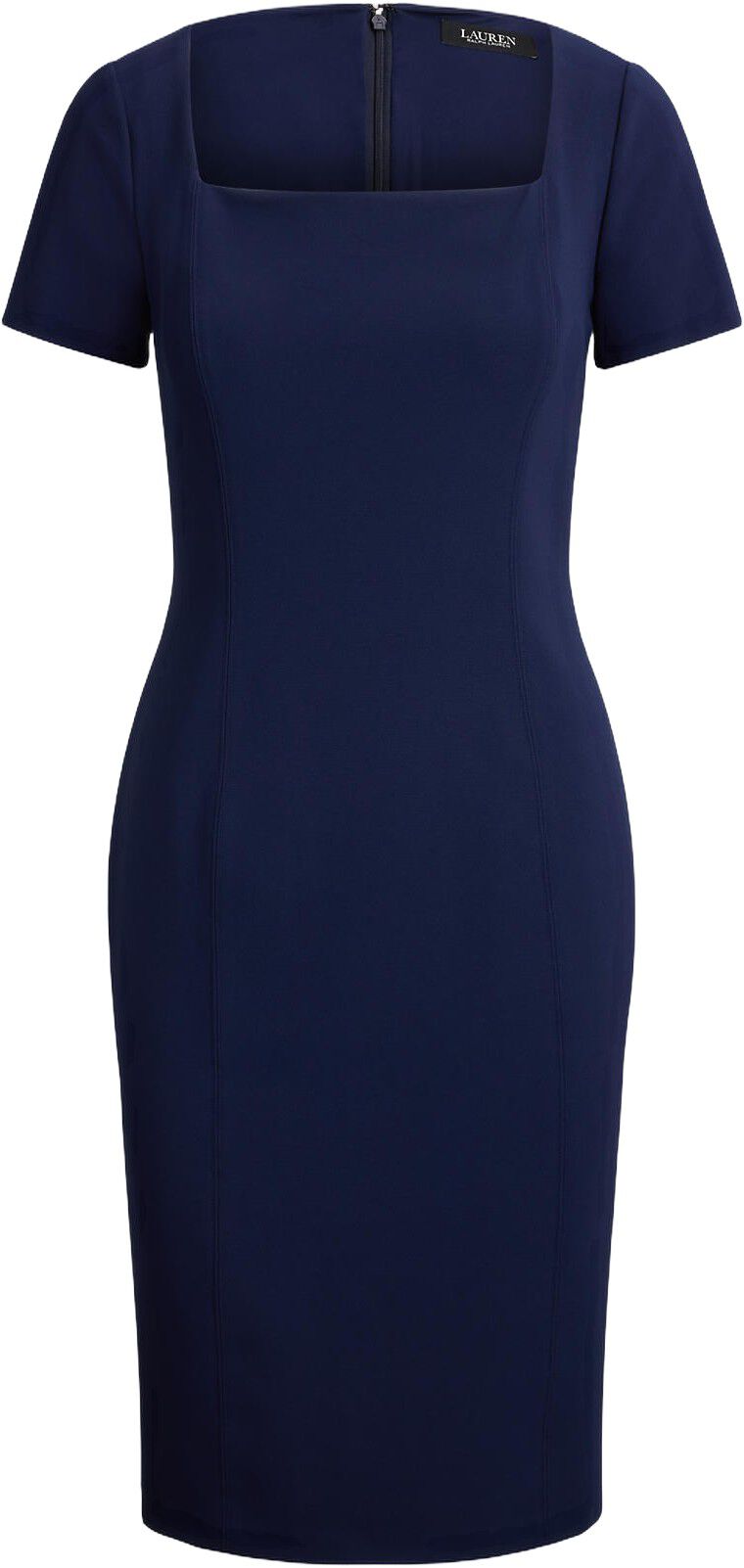 Faille Short-Sleeve Cocktail Dress