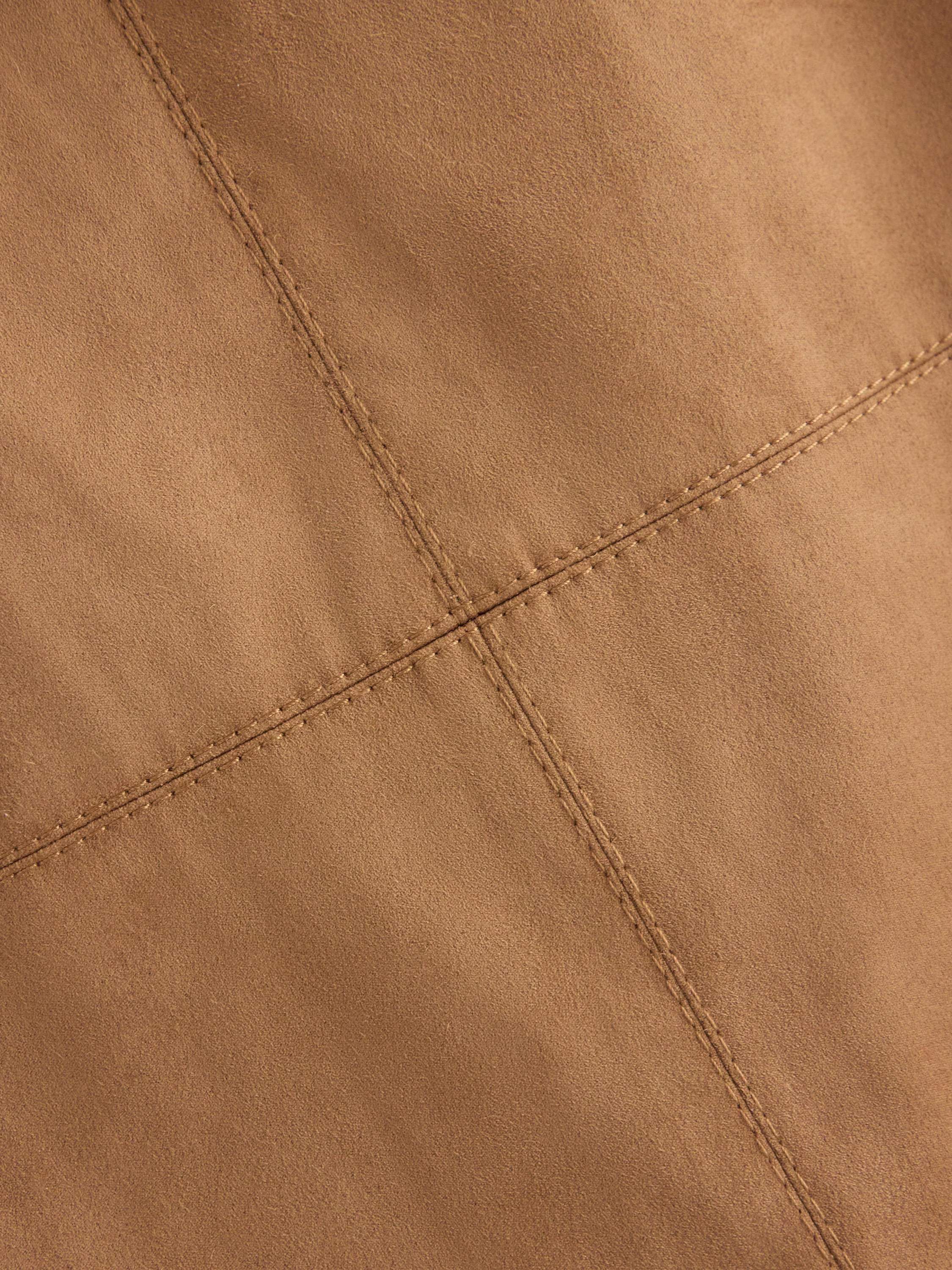 Midi skirt in soft imitation suede