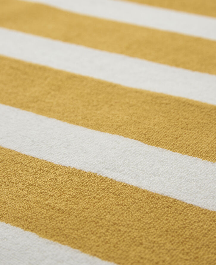 Beach towel 100x180 old gold/starwhite stripe GOTS
