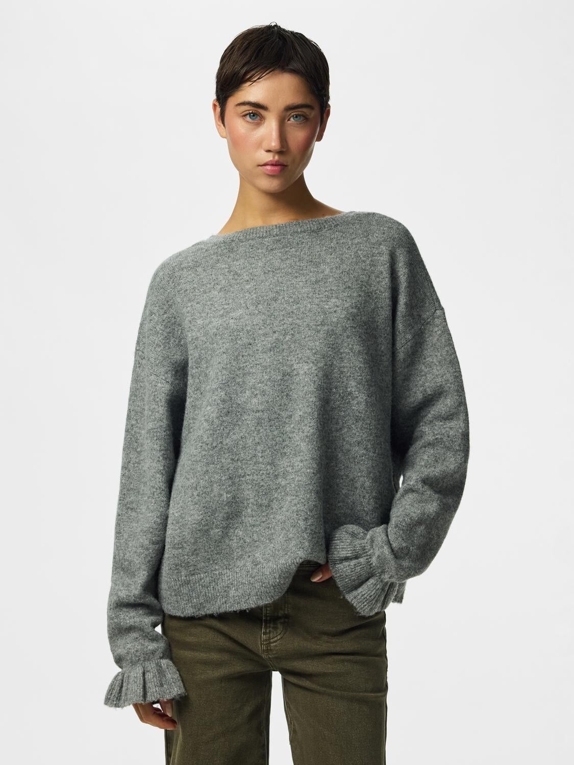 Pcsally Rev Frill Cardigan Knit Noos Bc