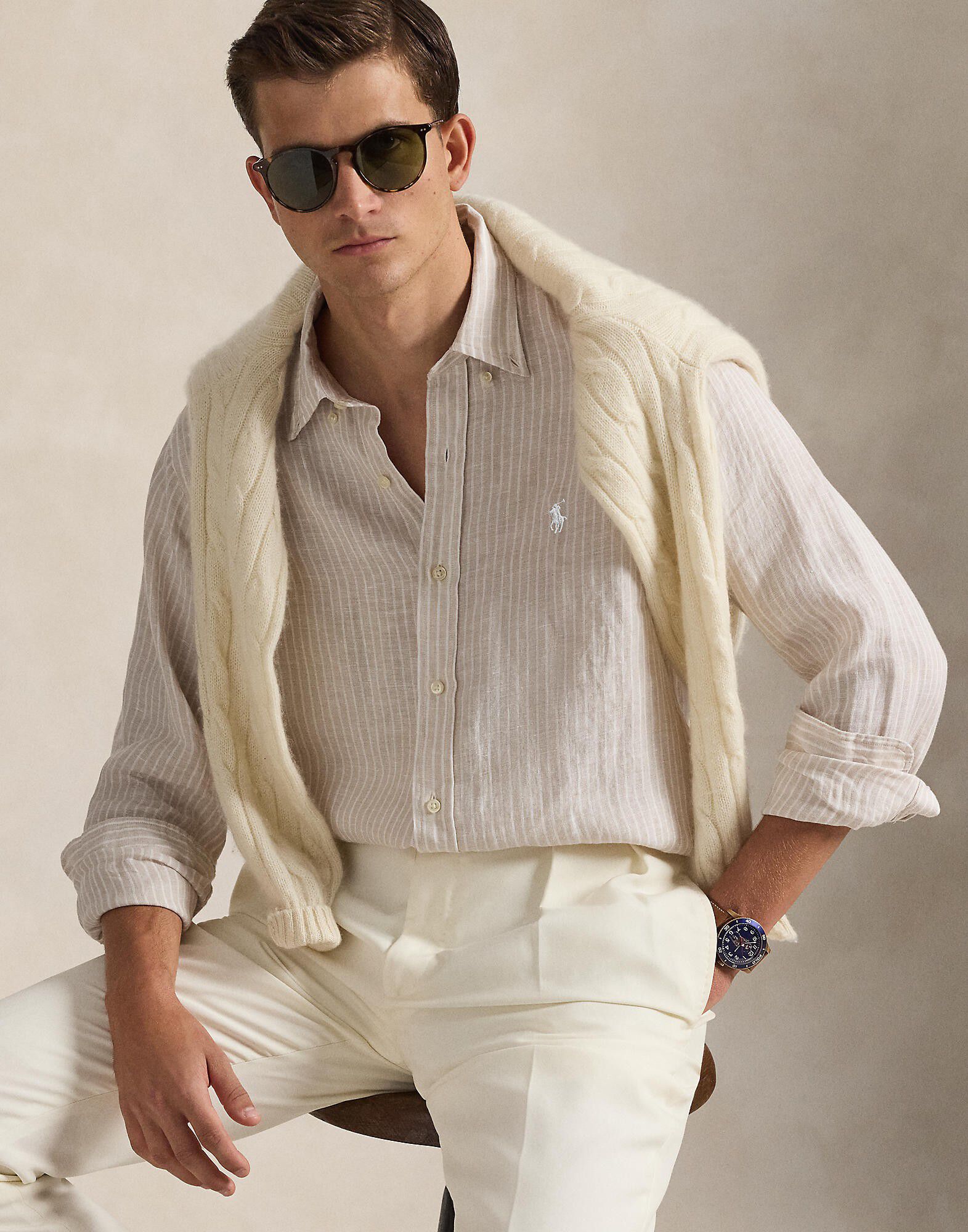 Custom Fit Striped Linen Shirt