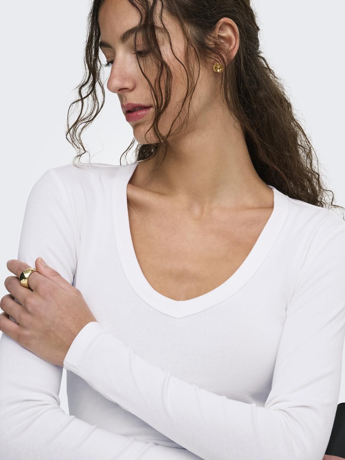 Onlriley L/S V Neck Top Cs Jrs