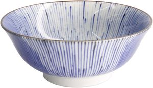 Mino Blue Mixed Bowls Ramen 19x8cm Hanabi 21603 6/36