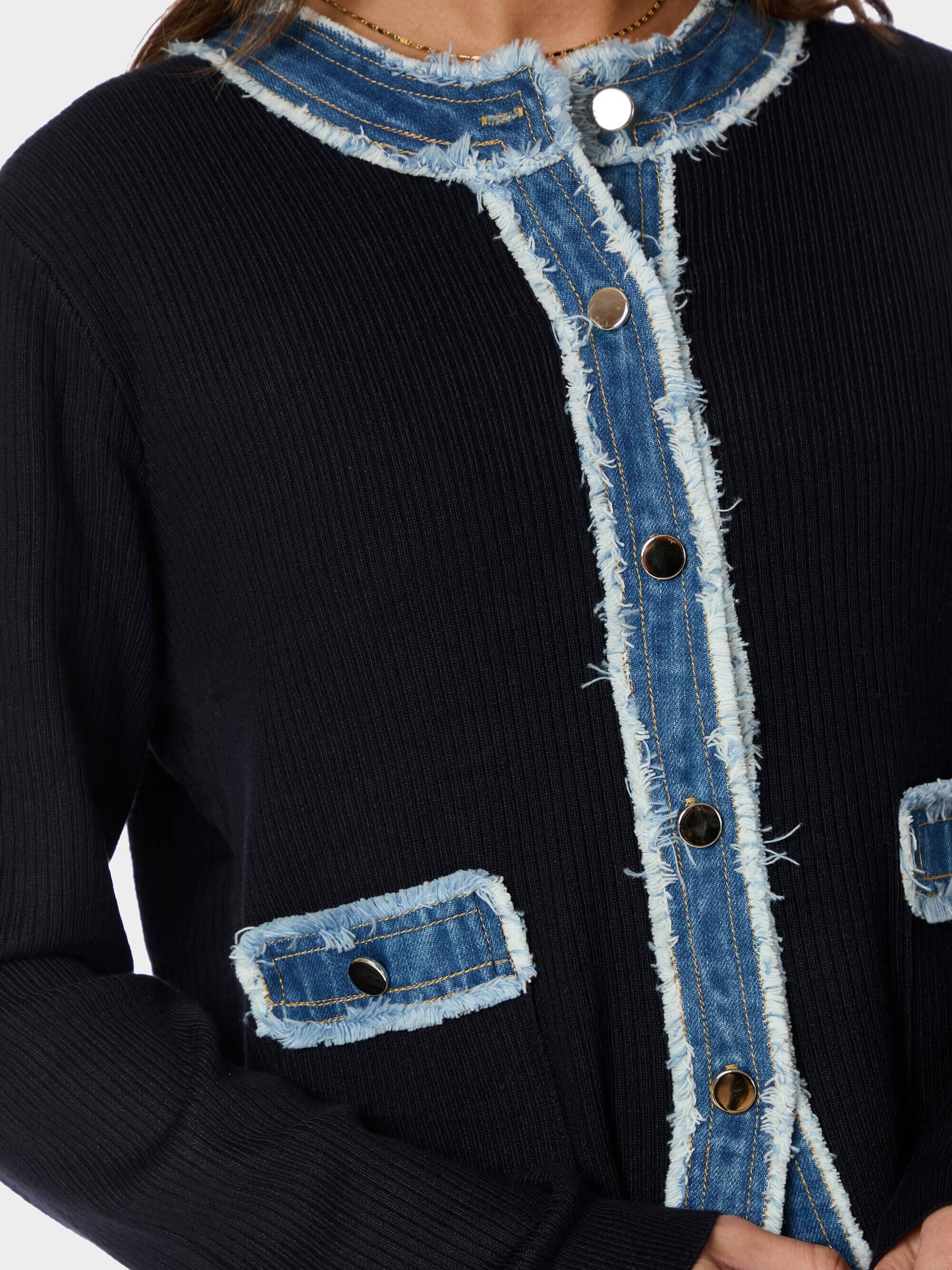 Zelma Knit Denim Cardigan