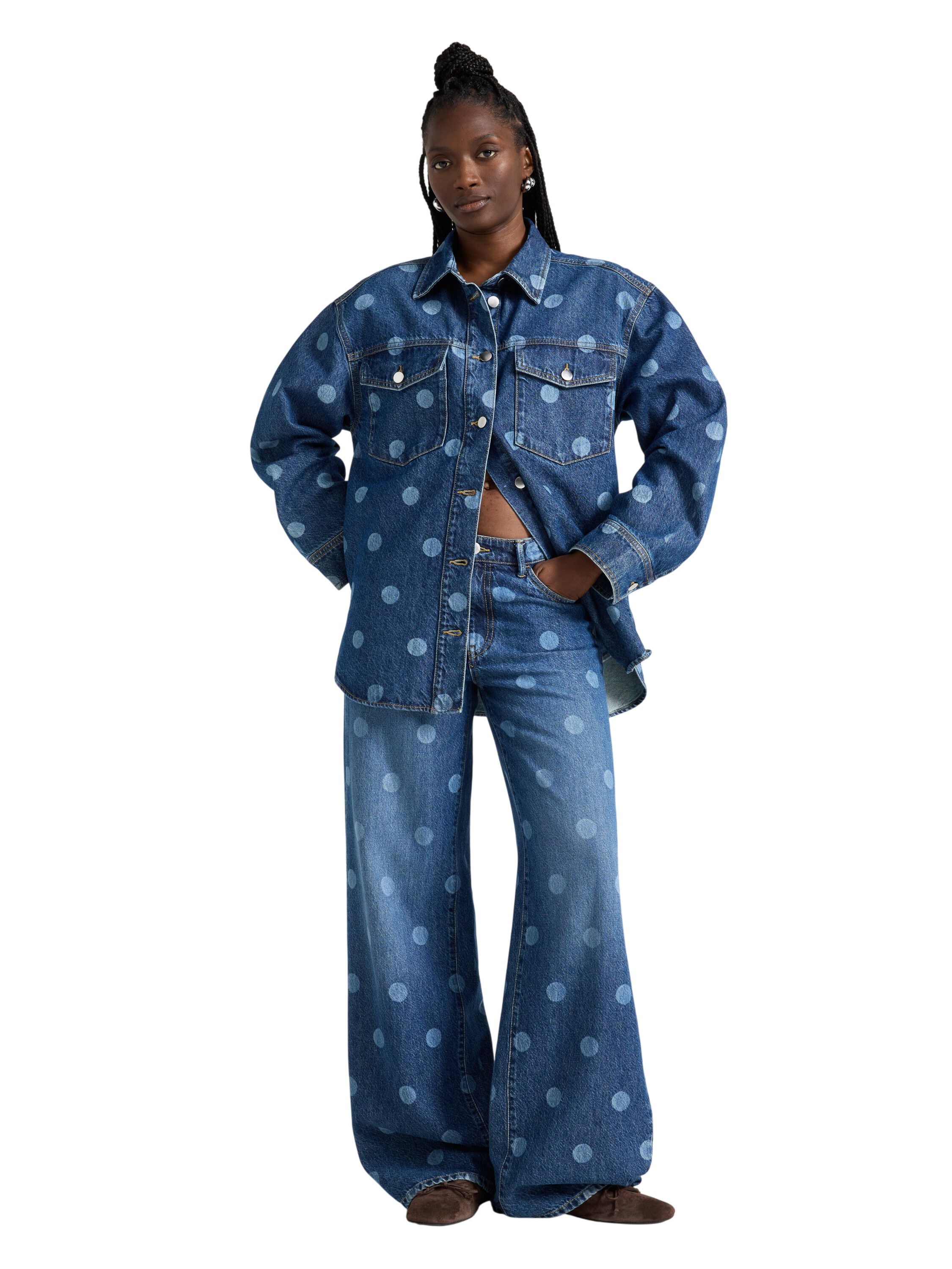 Midtaljede jeans i bomuldsdenim med