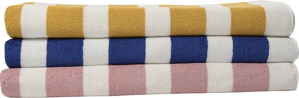 Beach towel 100x180 old gold/starwhite stripe GOTS