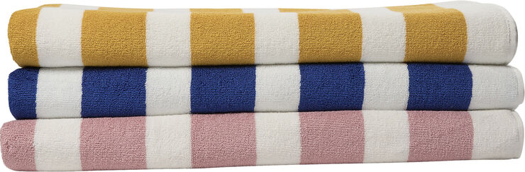 Beach towel 100x180 old gold/starwhite stripe GOTS