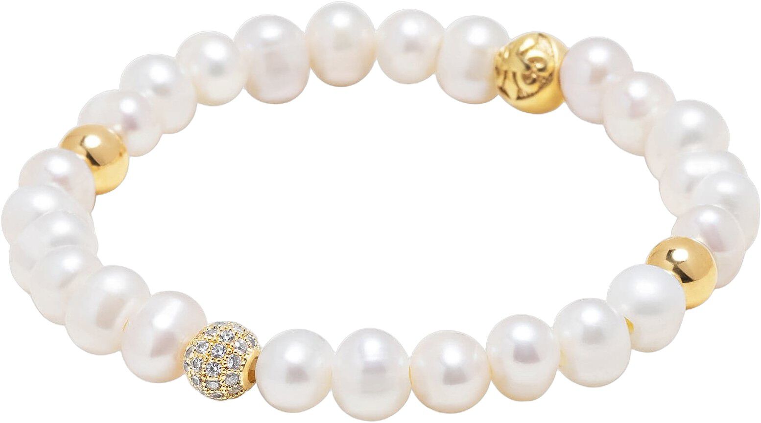 Wristband with Pearl and Gold