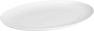 Rhombe Ovalt serveringsfad 42x32 hvid porcelæn