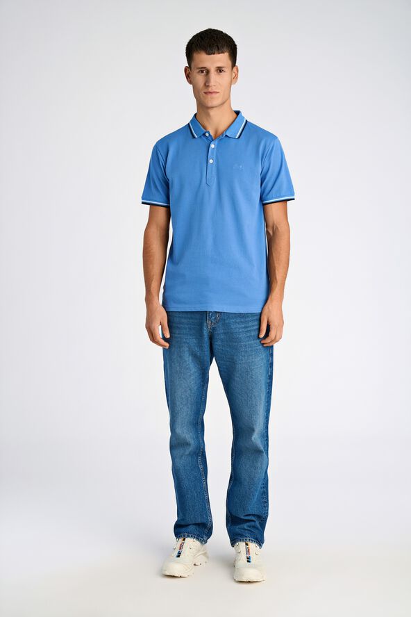 Polo shirt w. contrast piping
