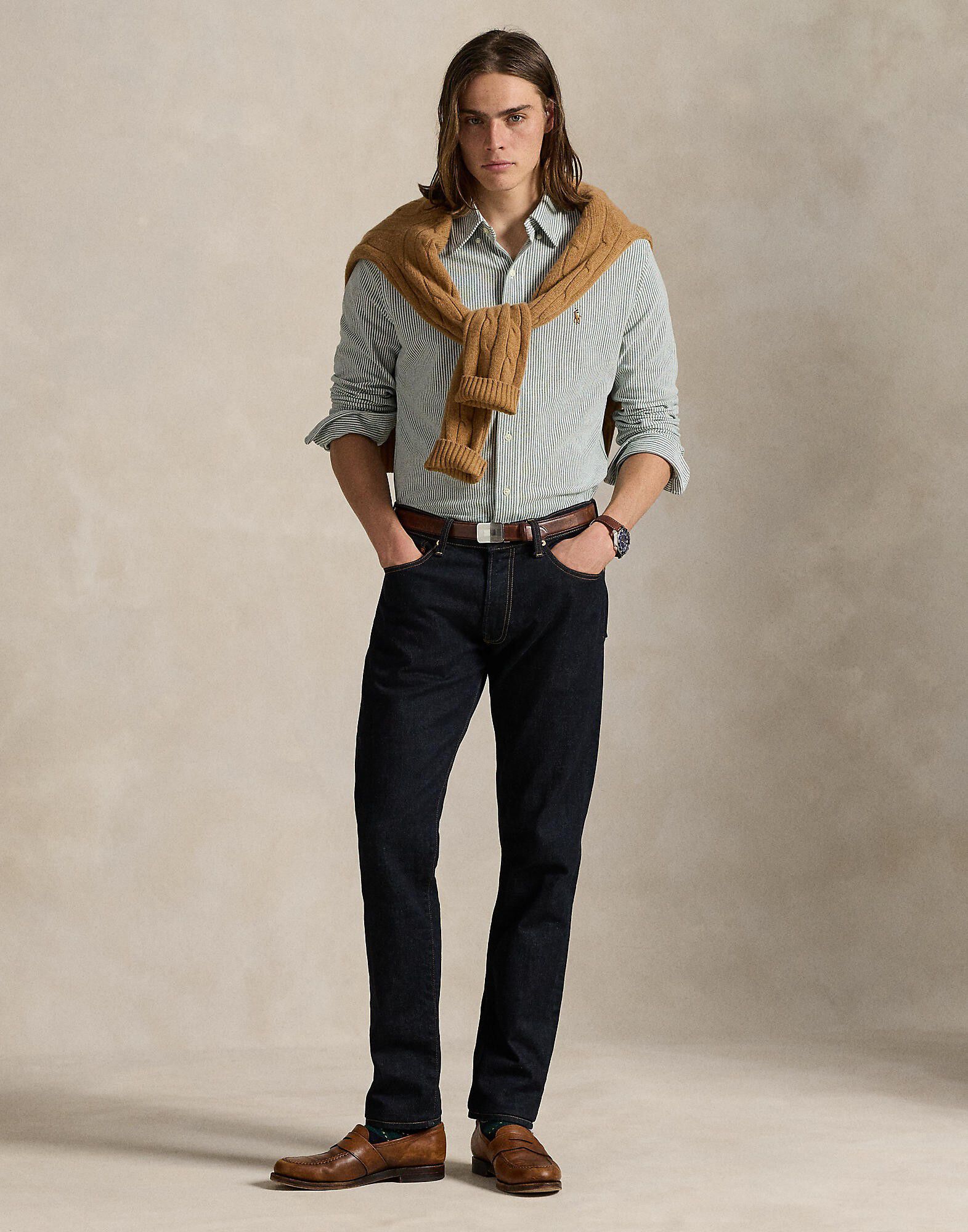 Striped Knit Oxford Shirt