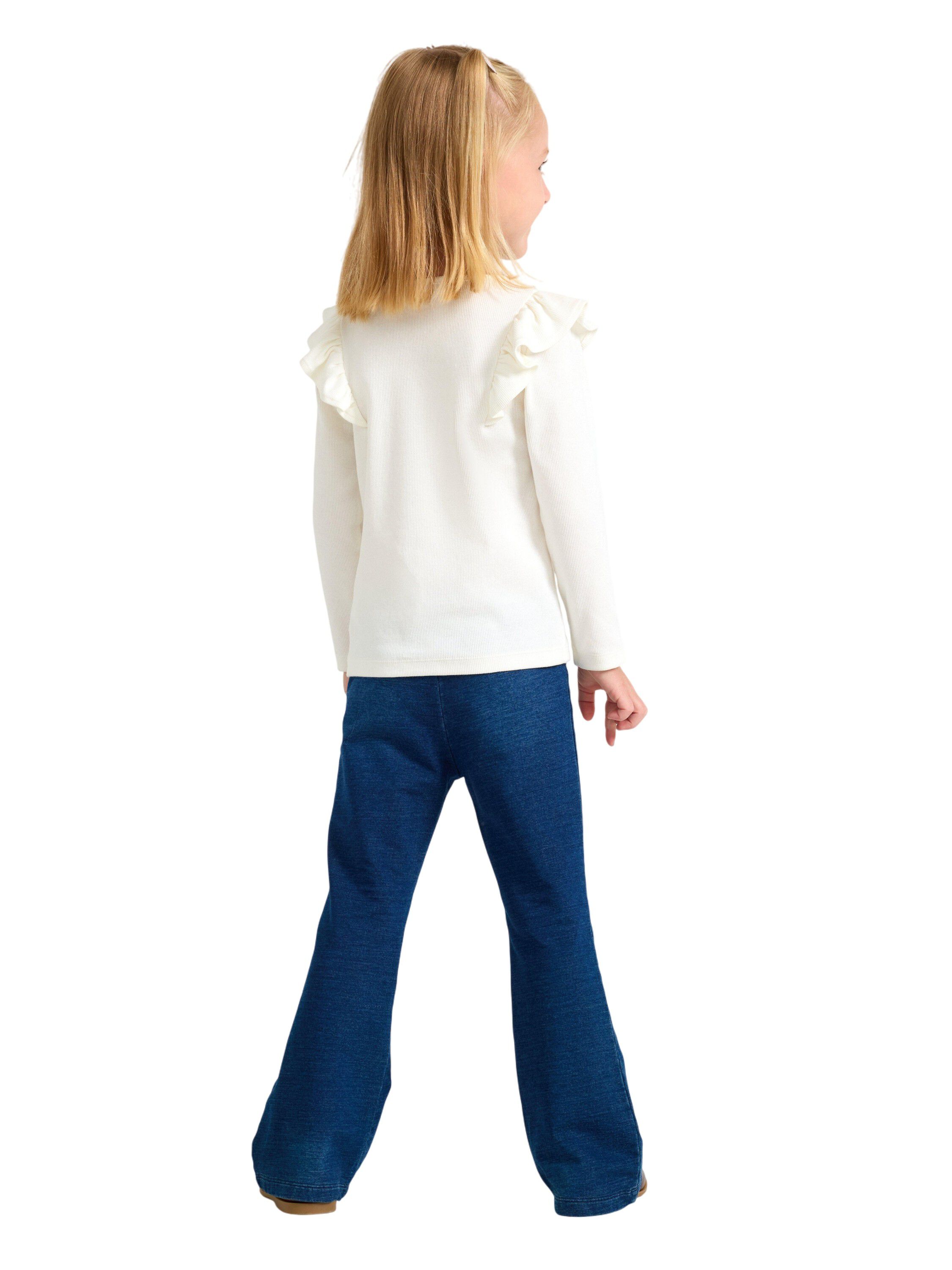 Mjuka leggings i denimtrik&aring; med ela