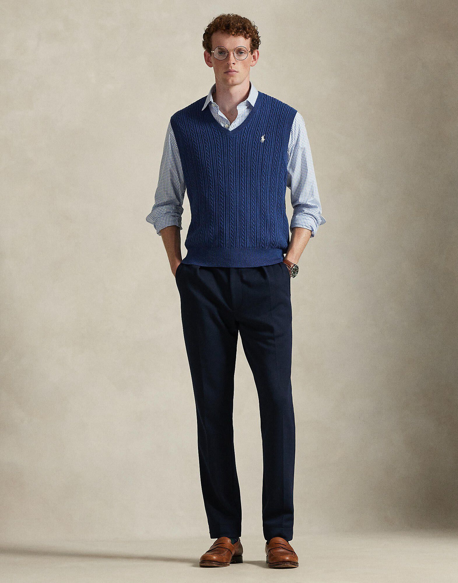 Cable-Knit Cotton Sweater Vest