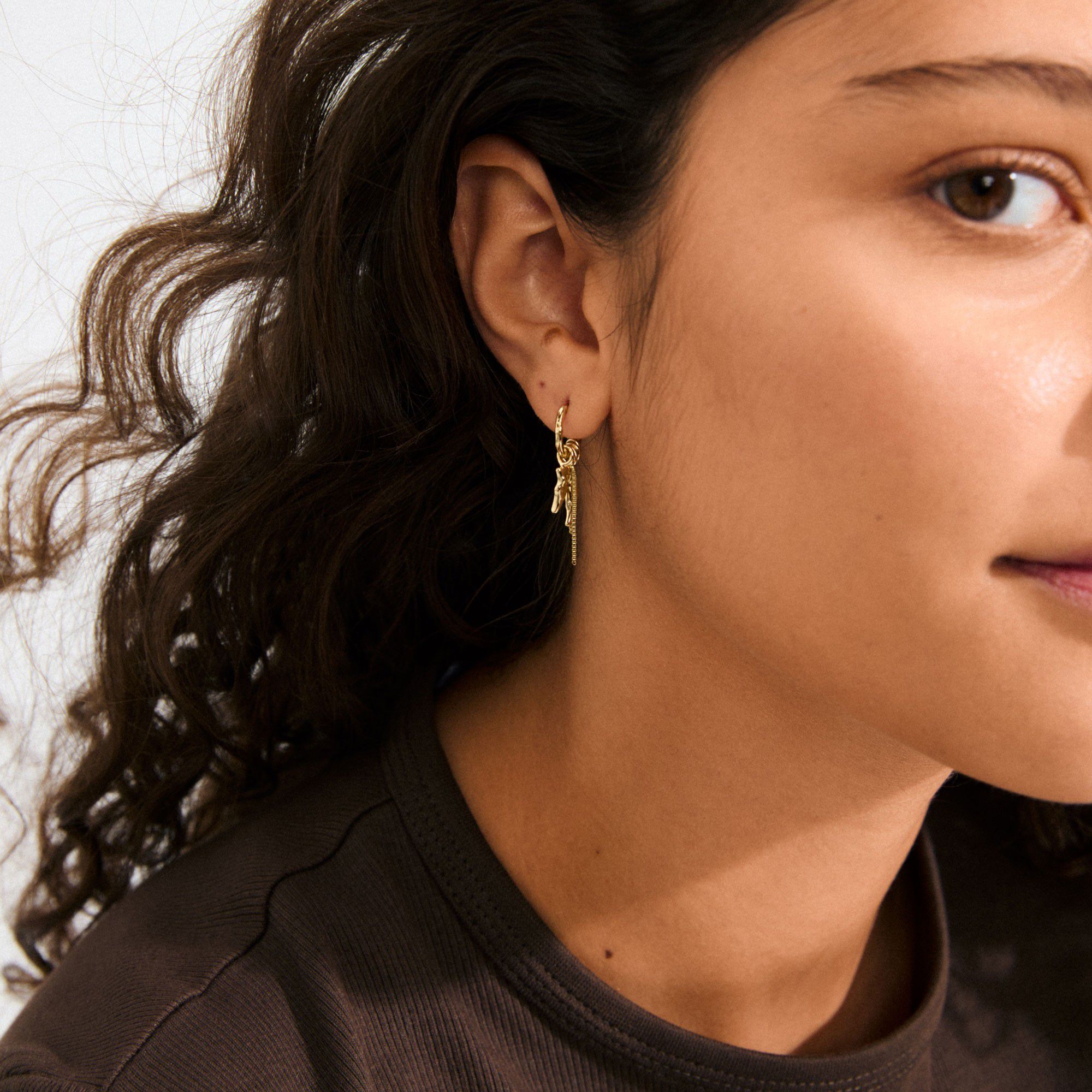 STERLING single &oslash;rering guldbelagt