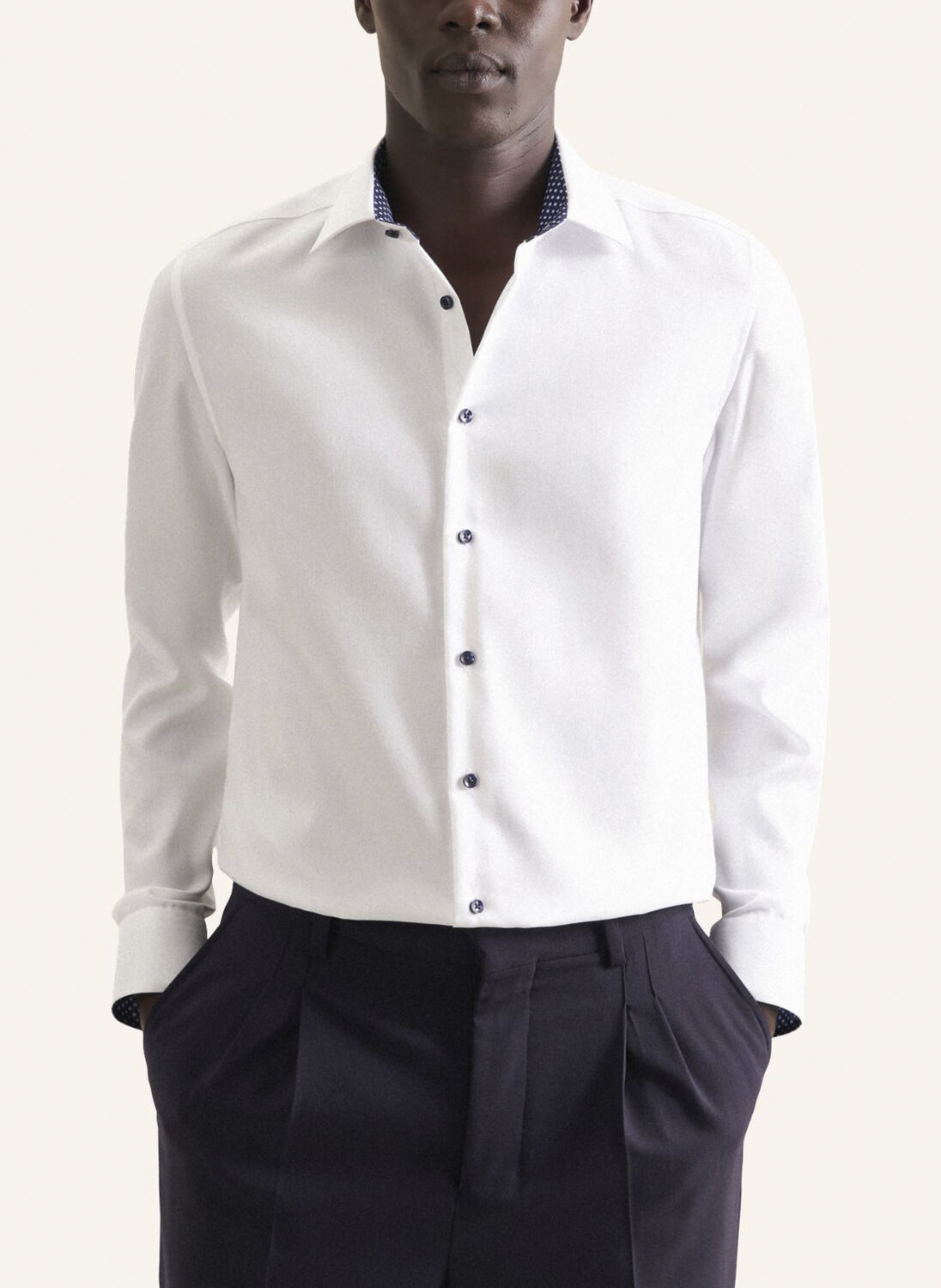 Business Shirt Slim Long sleeve Kent-Collar Uni