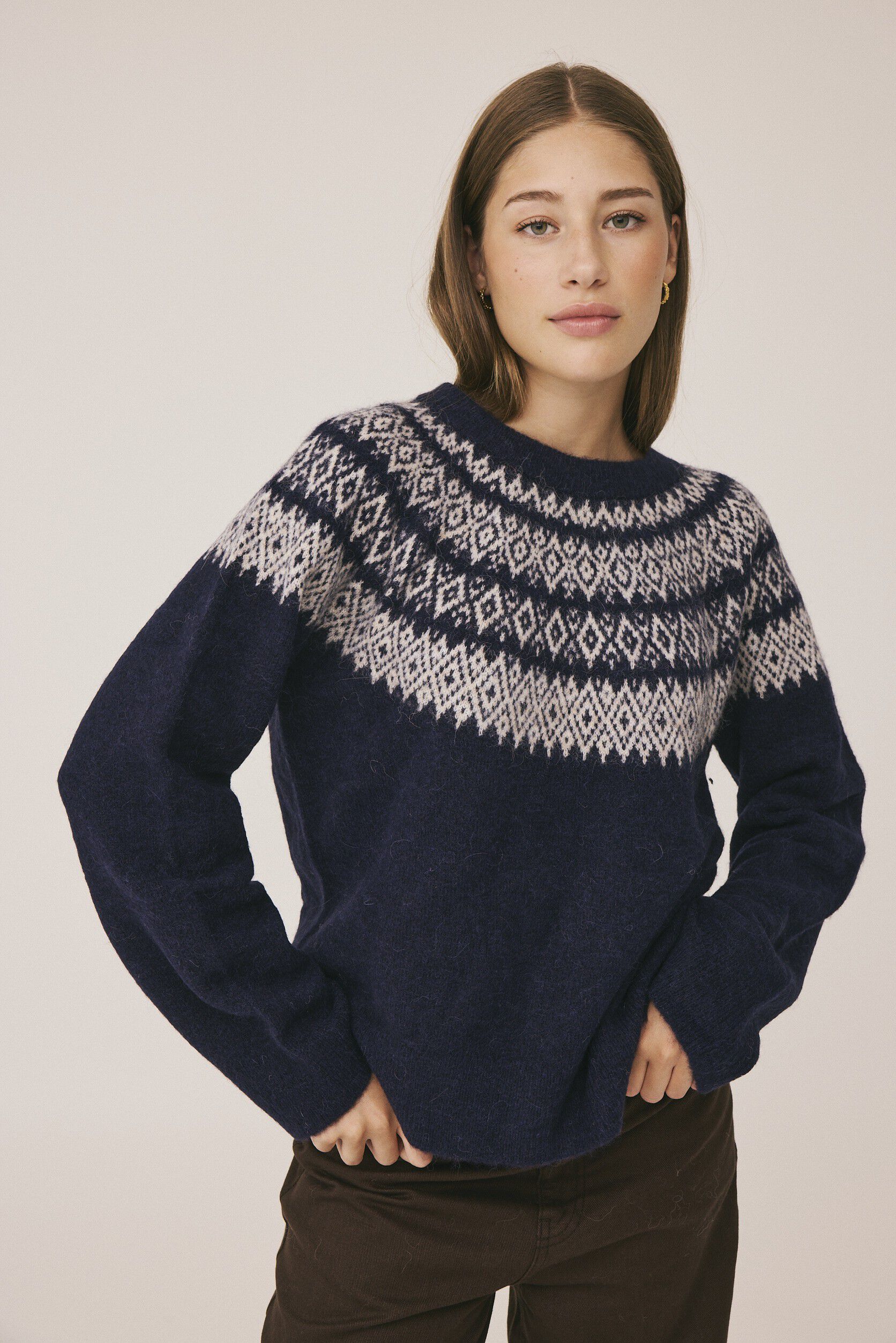 Cindi 9 Striksweater - Alpakamix RWS