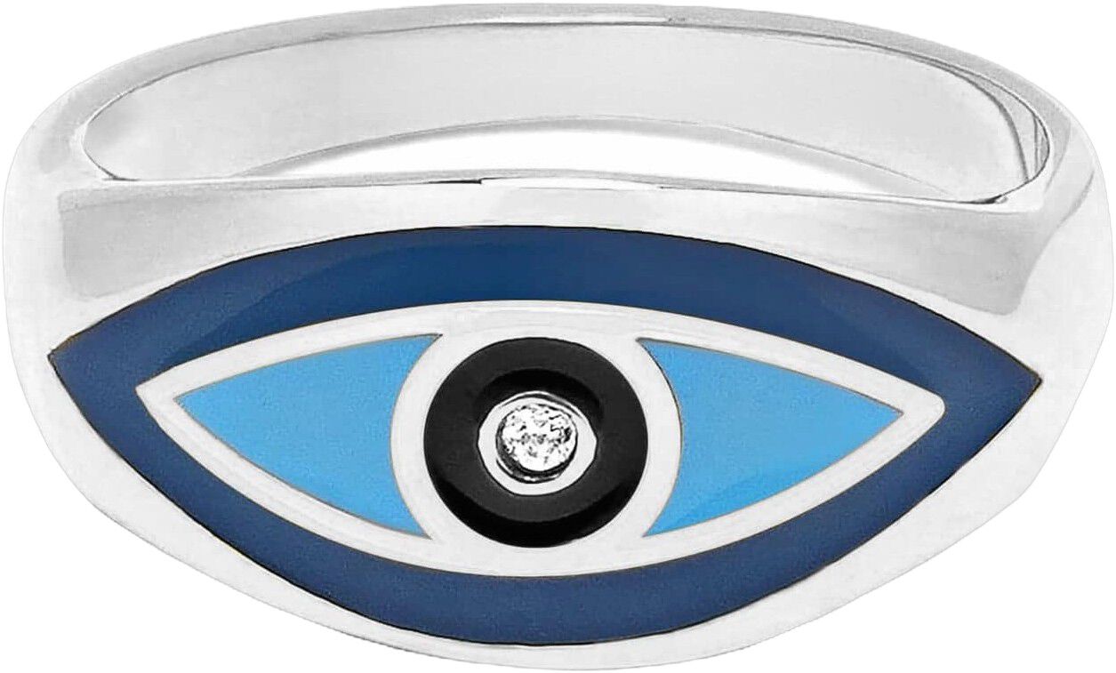Women's Silver Evil Eye Ring