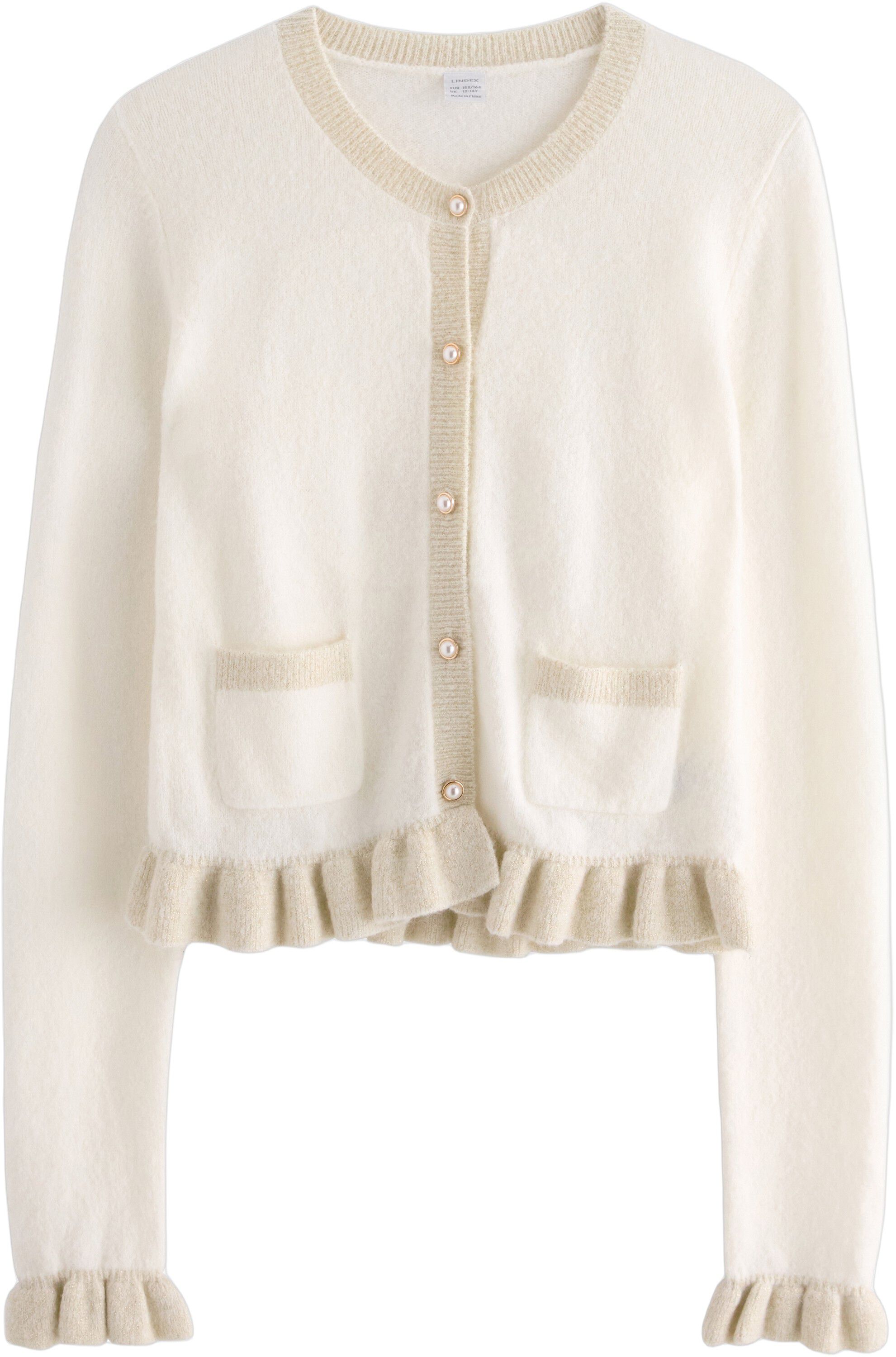 Soft knitted cardigan with frilled