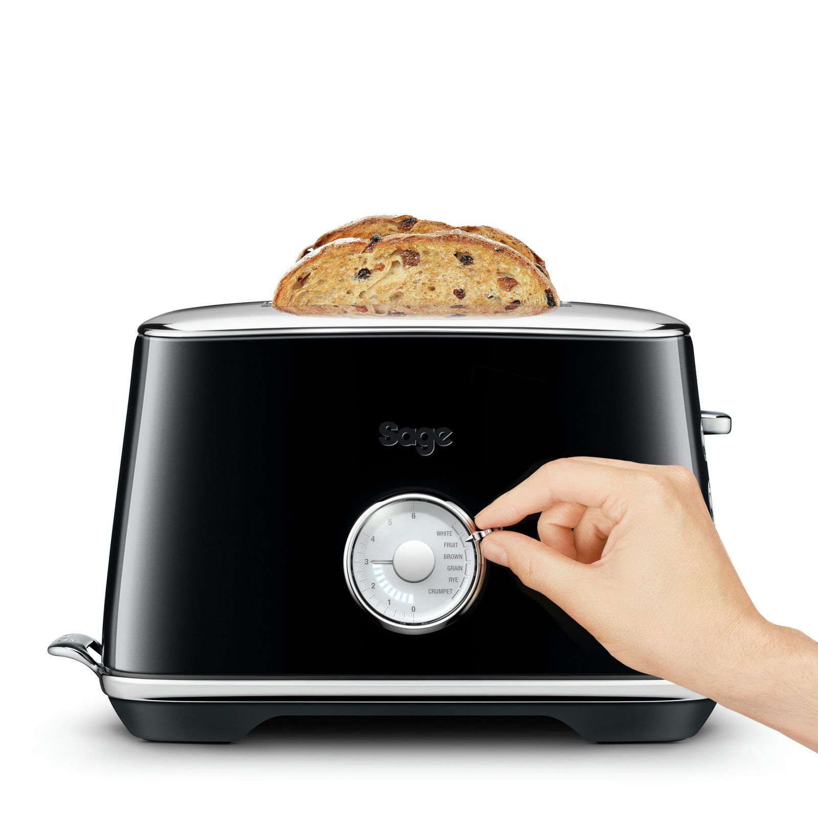 SAGE LUXE TOASTER SORT ST&Aring;L