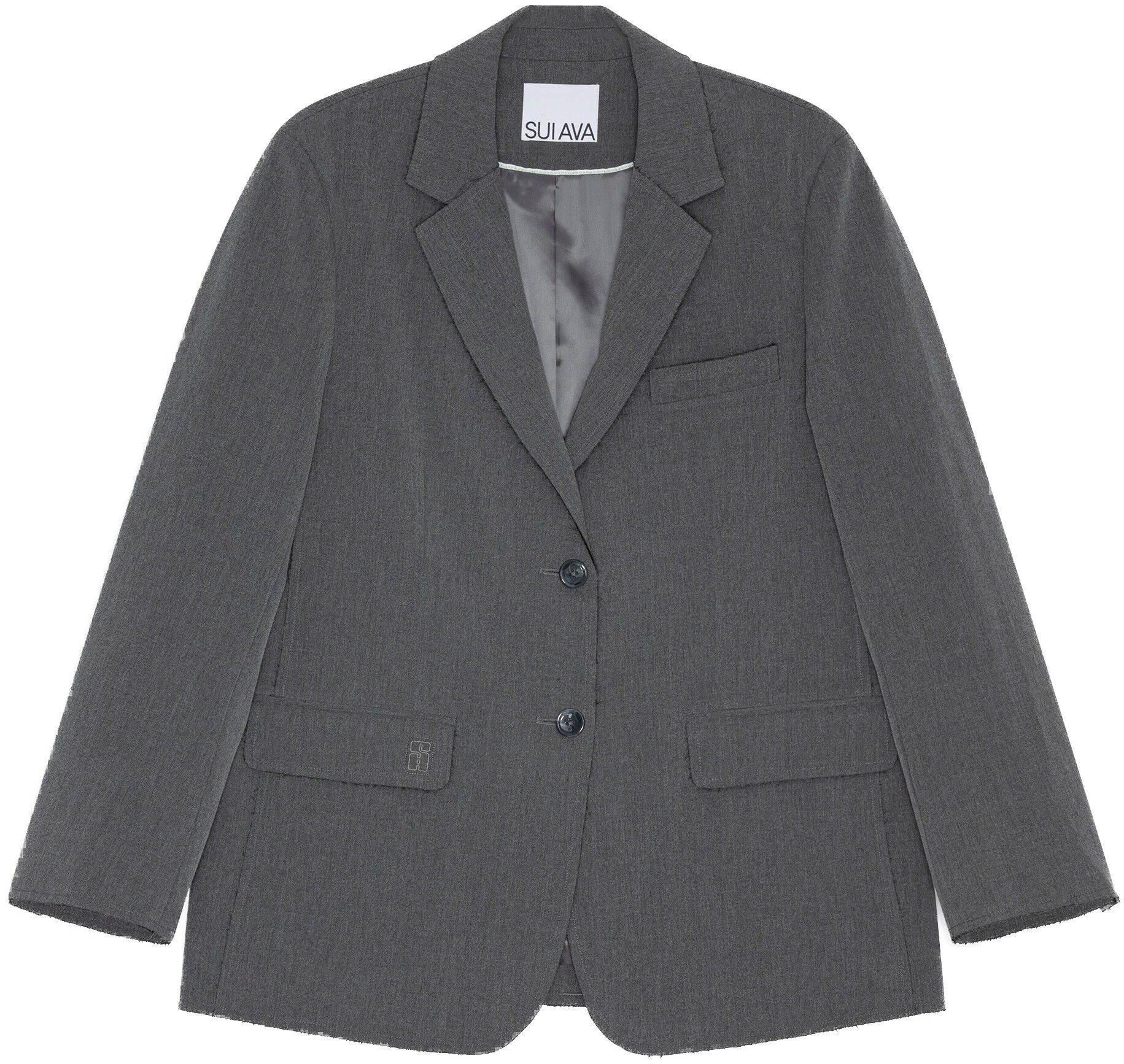 Raw Hem Oversized Blazer