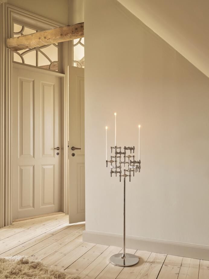 Quist candle holder - brushed chrome