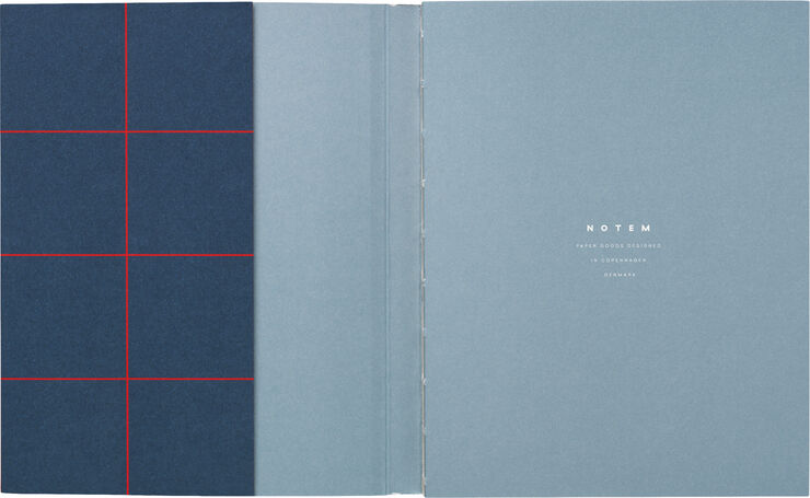 Medium notesbog med syet ryg, Mørk blå