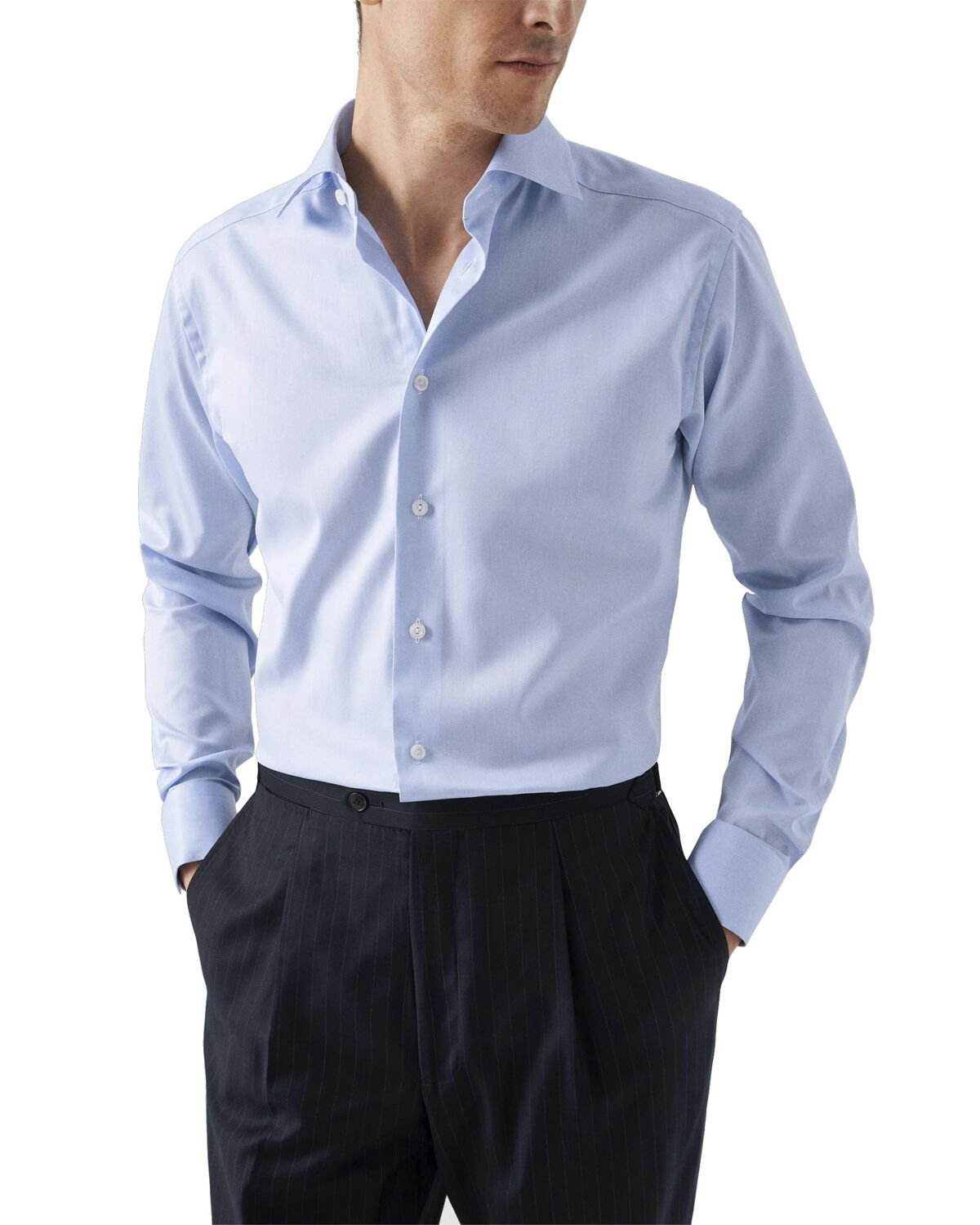 Super Slim Fit Light Blue Signature Twill Shirt