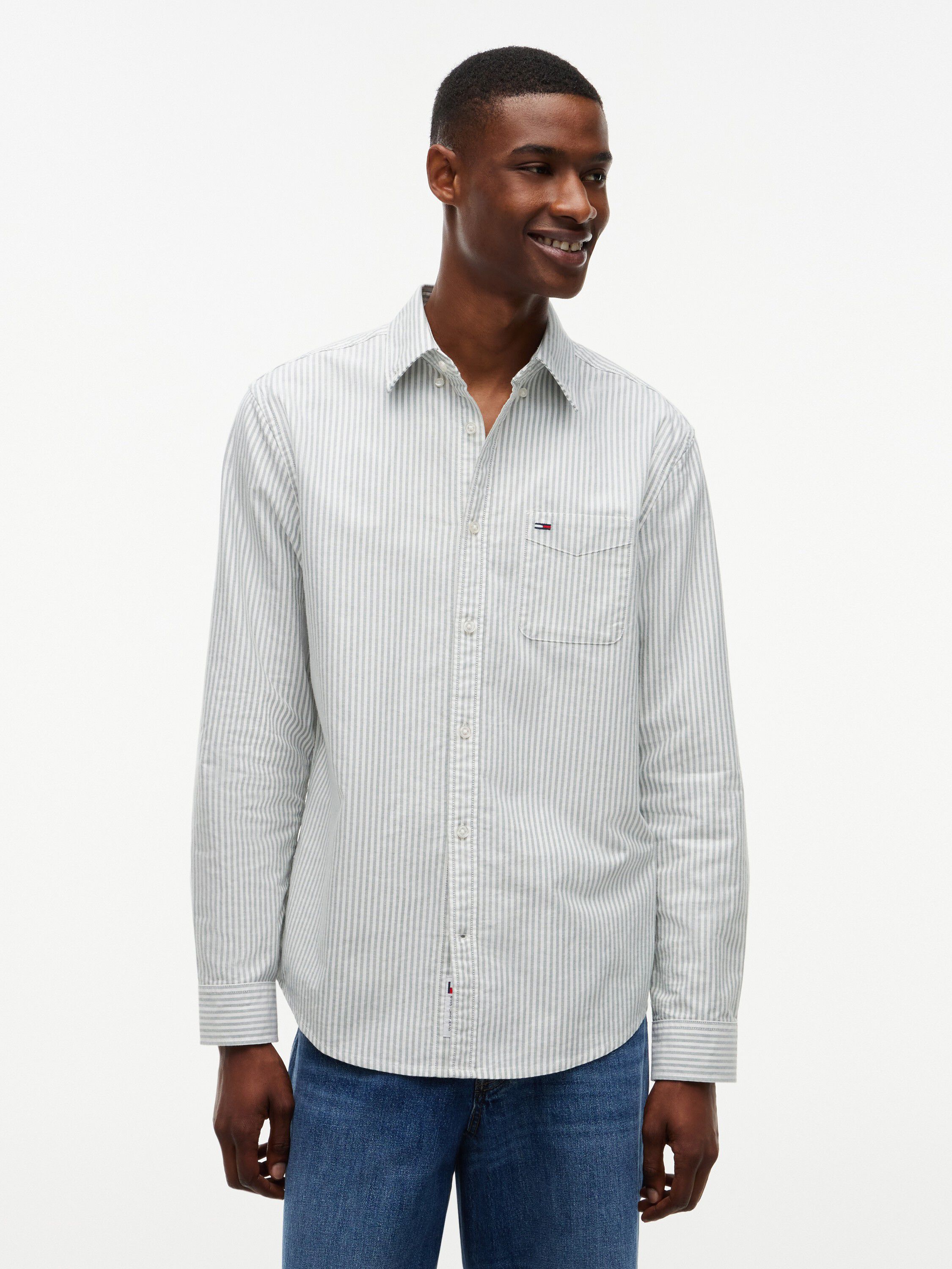 TJM REG STRIPE OXFORD SHIRT EXT