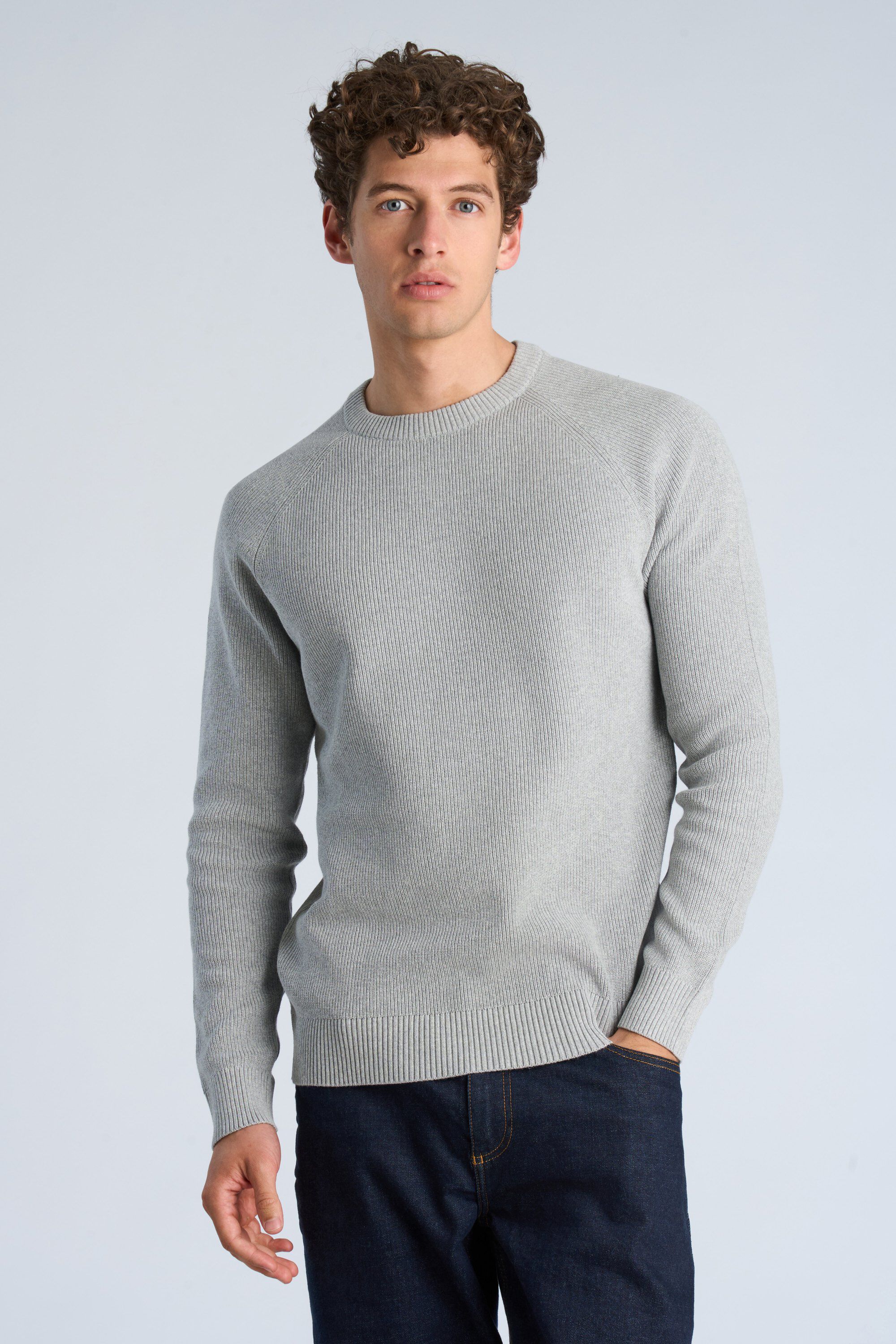 Ribbed L/S o-neck knit