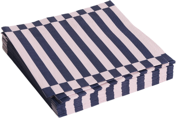 Pattern Napkins-Set of 20 Dinner-Light pink and dark blue pillar strip