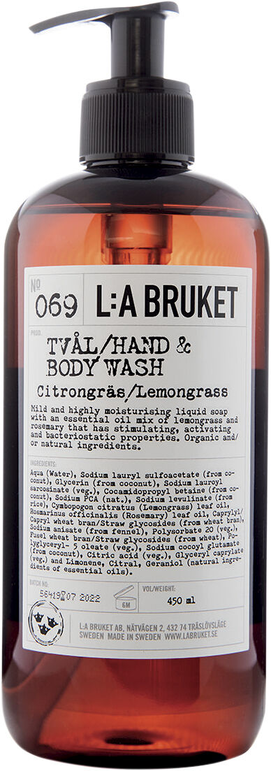 Hand & Body Wash Lemongrass 450 ml.